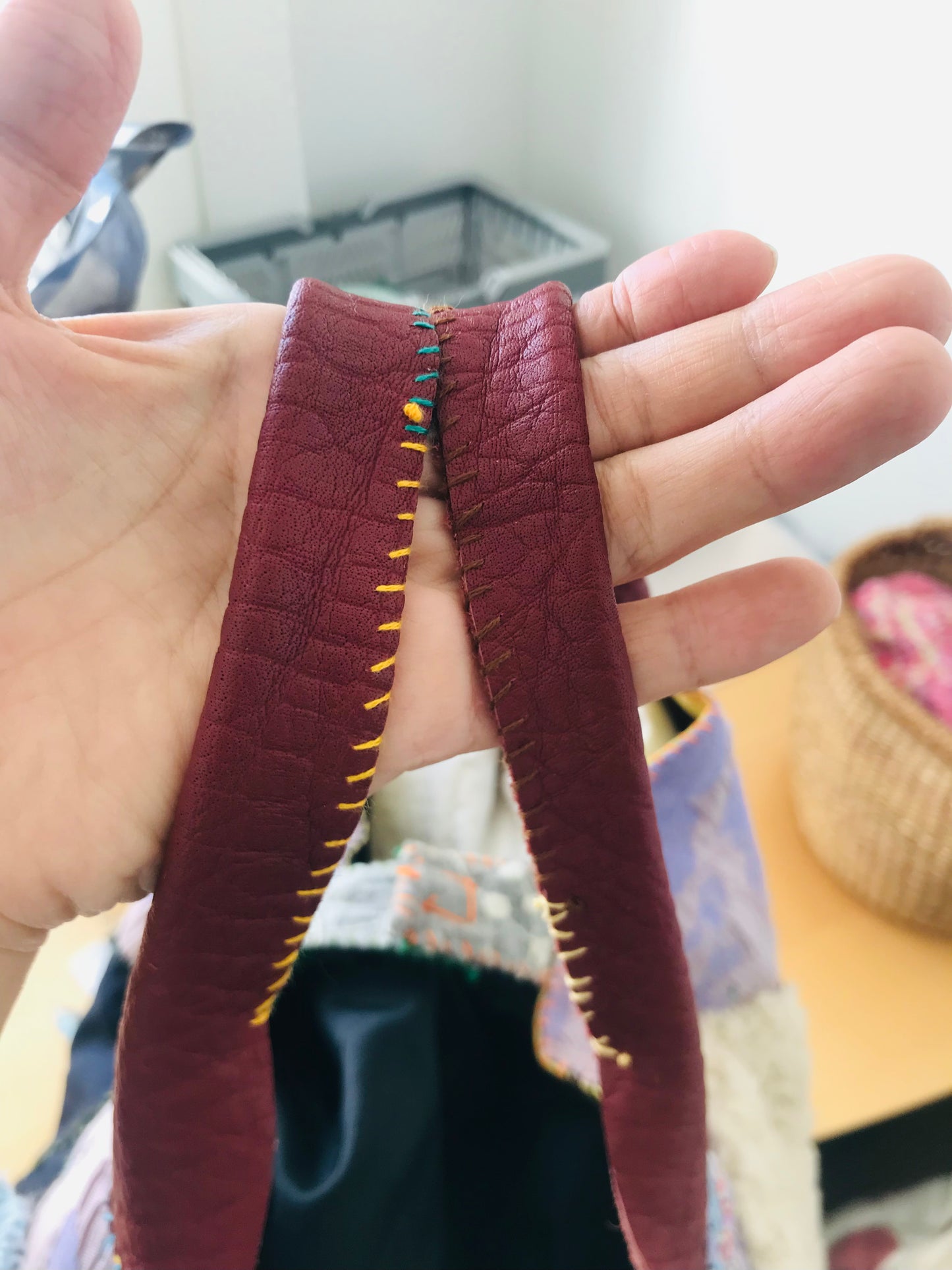 Bag   手縫いのバッグ　布製　スローファッション　ハンドメイド　2003
