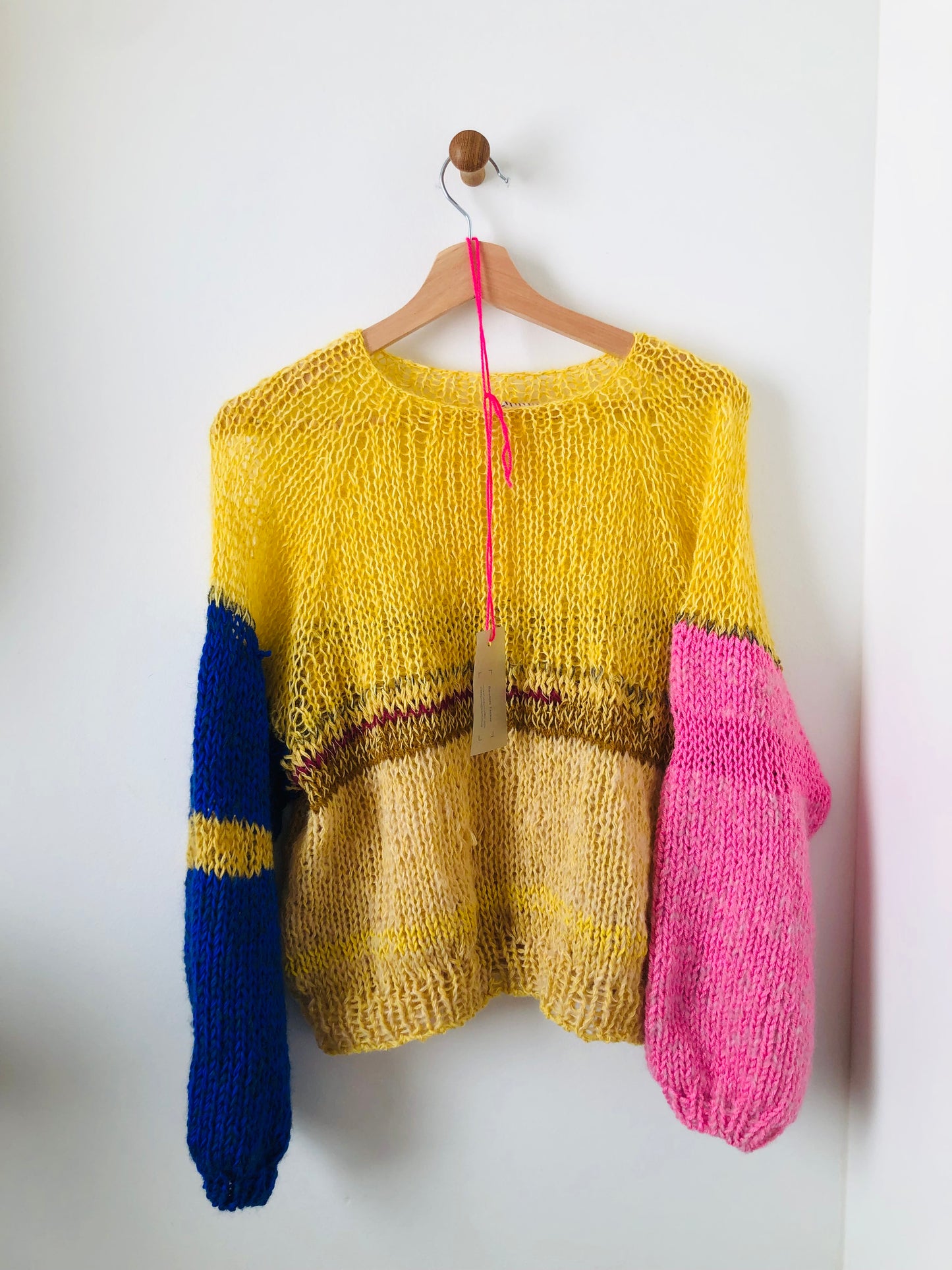 セーター　手編み  スローファッション　ファンシーヤーン　oneofakind  　2370