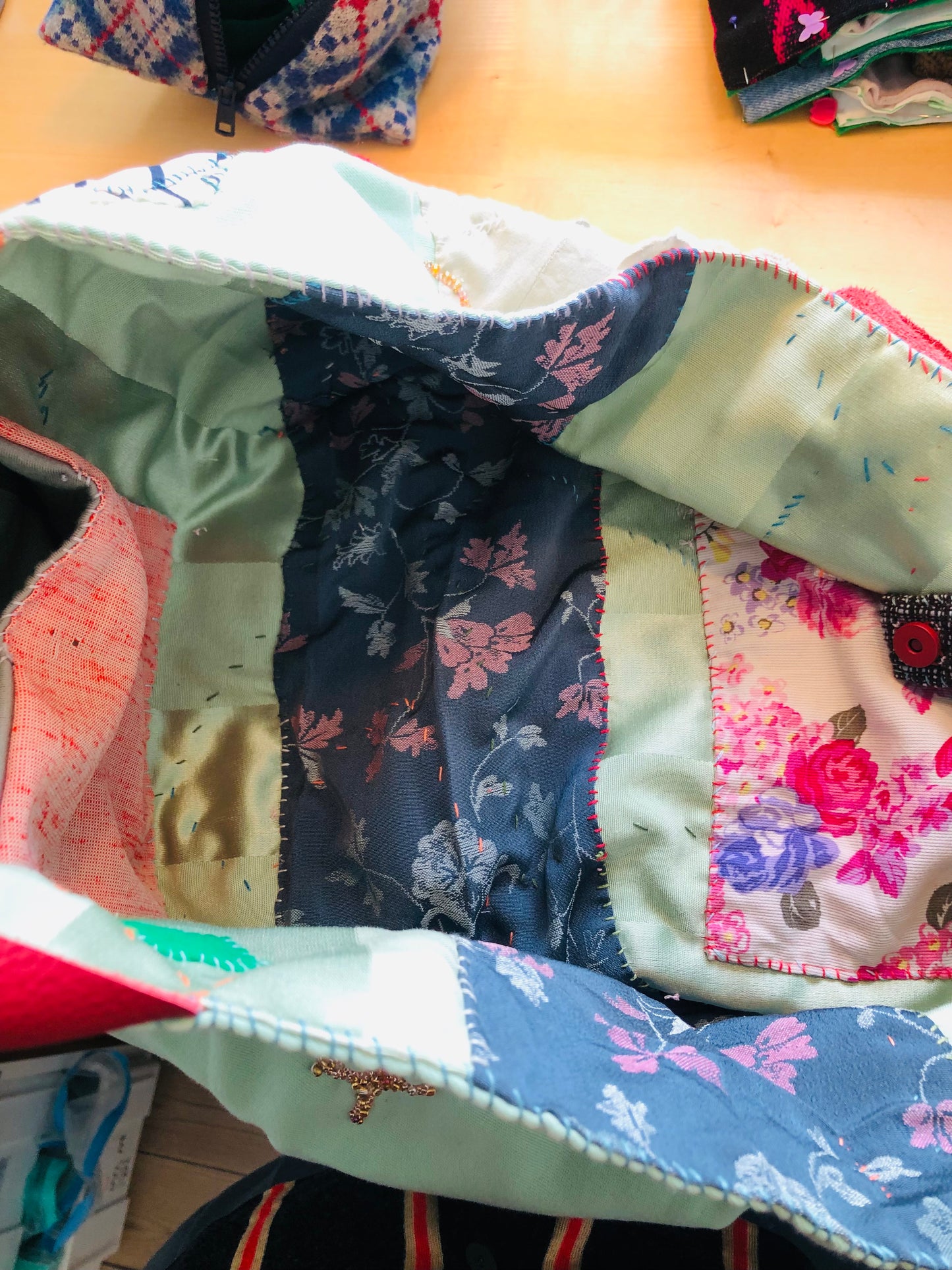 Bag Hand-sewn bag Fabric tote bag Slow fashion Handmade 2069