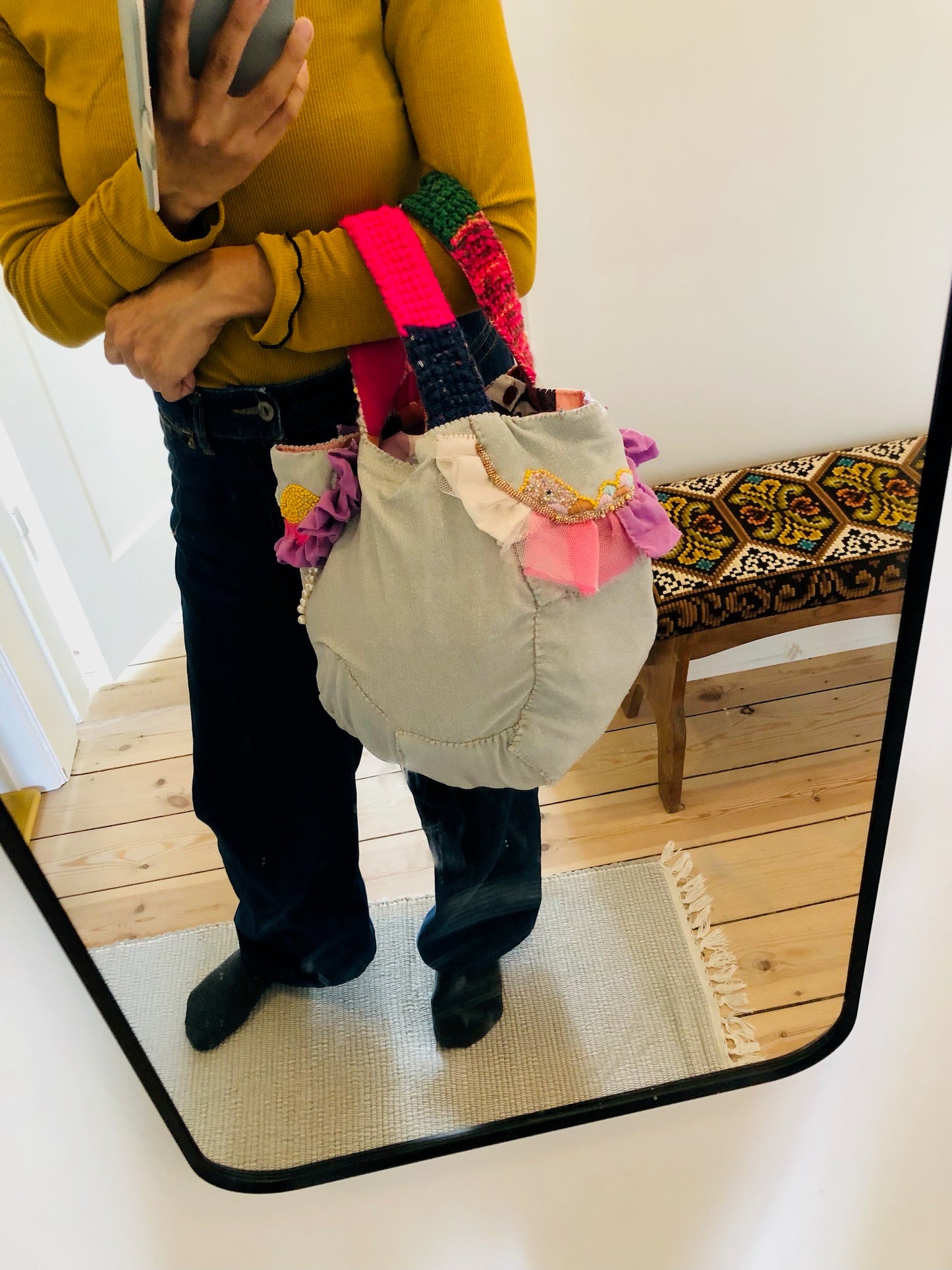 【Reserved items ご予約品】Mami様　ご注文品　Bag 手縫いのバッグ　布製　スローファッション　ハンドメイド　2077