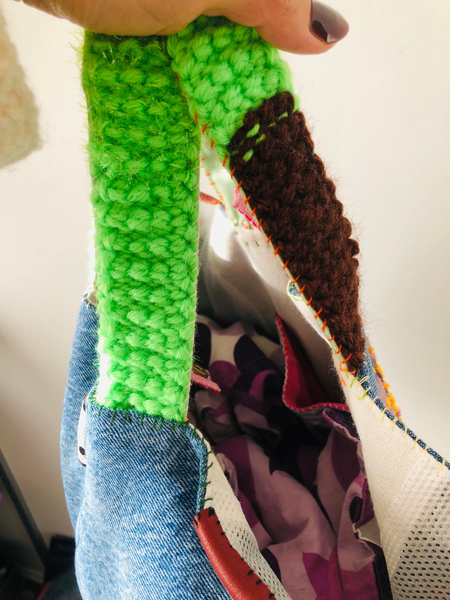 Bag 手縫いのバッグ　布製　トートバッグ　スローファッション　ハンドメイド　2379