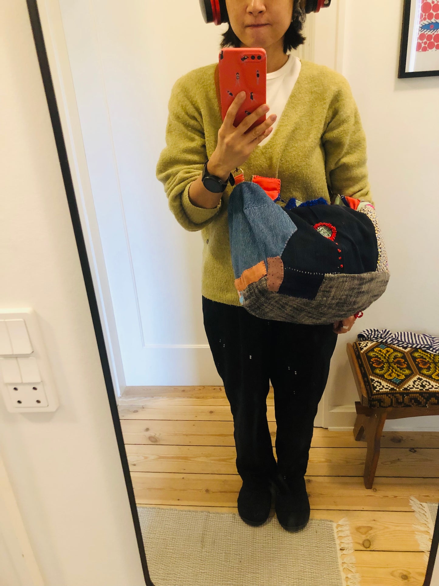 Bag 手縫いのバッグ　布製　トートバッグ　スローファッション　ハンドメイド　2386