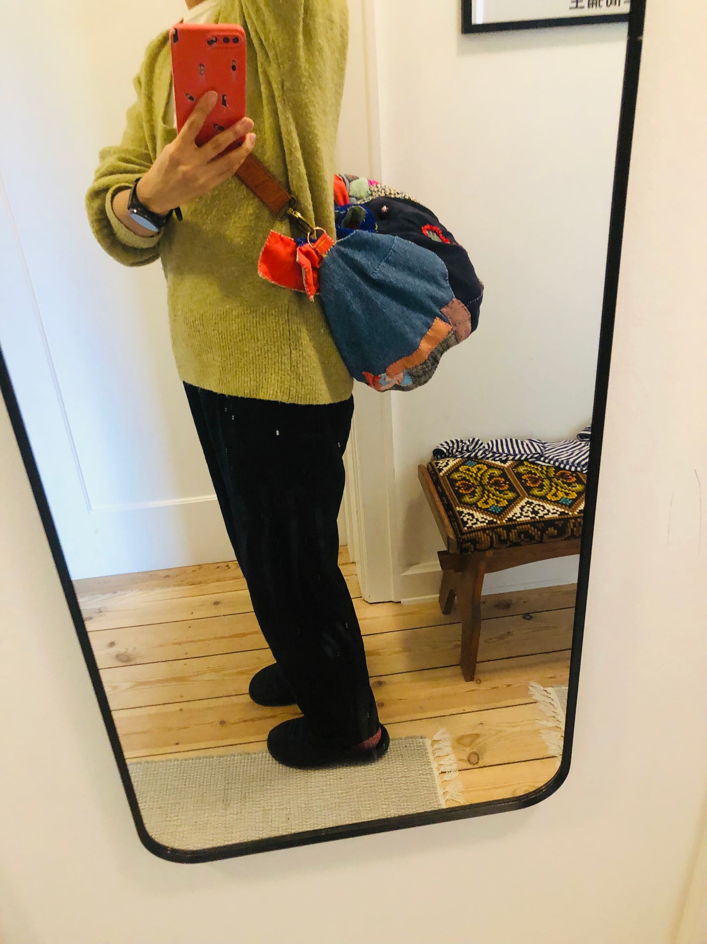 Bag 手縫いのバッグ　布製　トートバッグ　スローファッション　ハンドメイド　2386