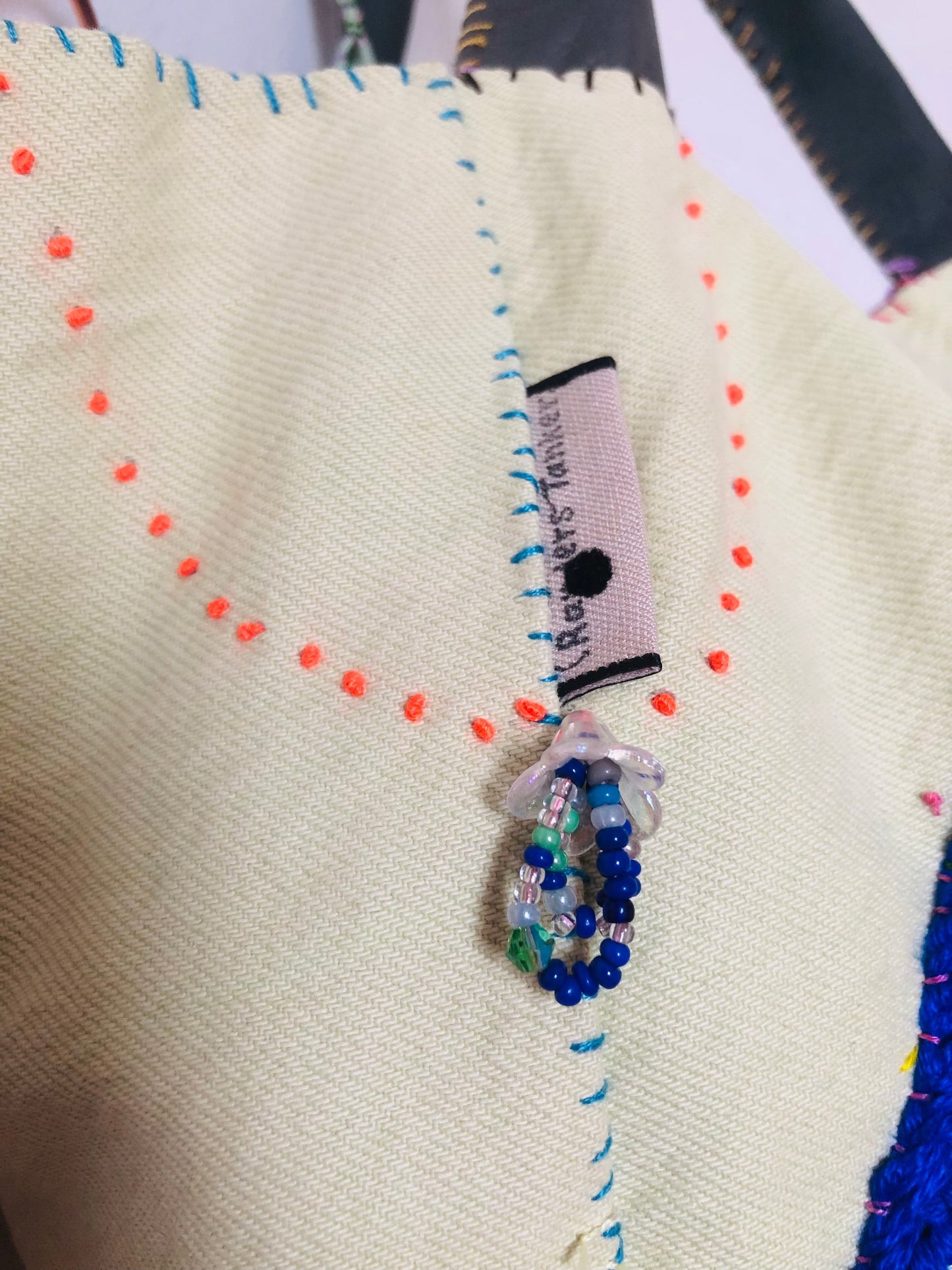 Bag 手縫いのバッグ　布製　トートバッグ　スローファッション　ワンハンドルバッグ　ハンドメイド　2394