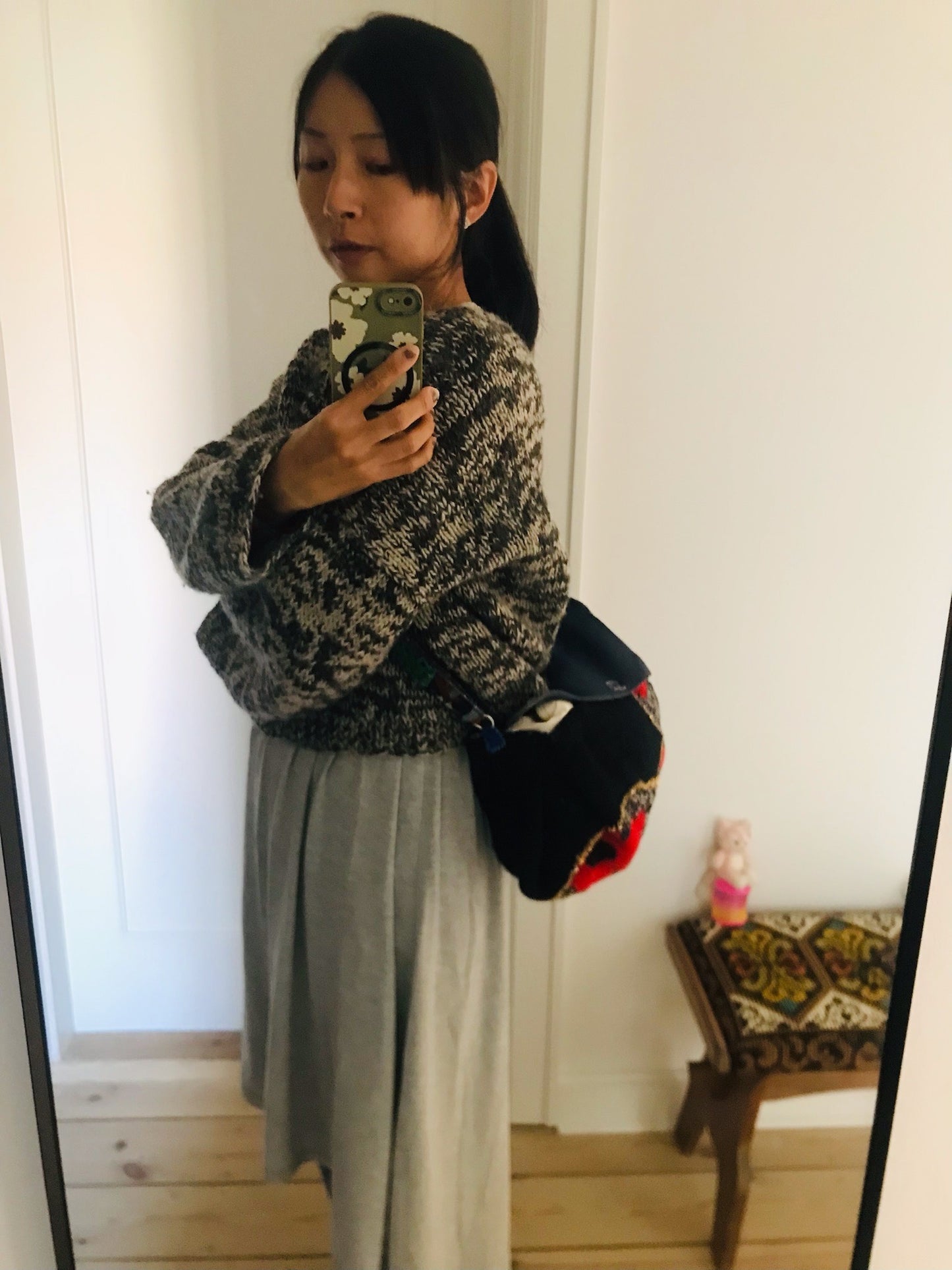 Håndsyet stoftaske, slow fashion, håndlavet pose, 2063