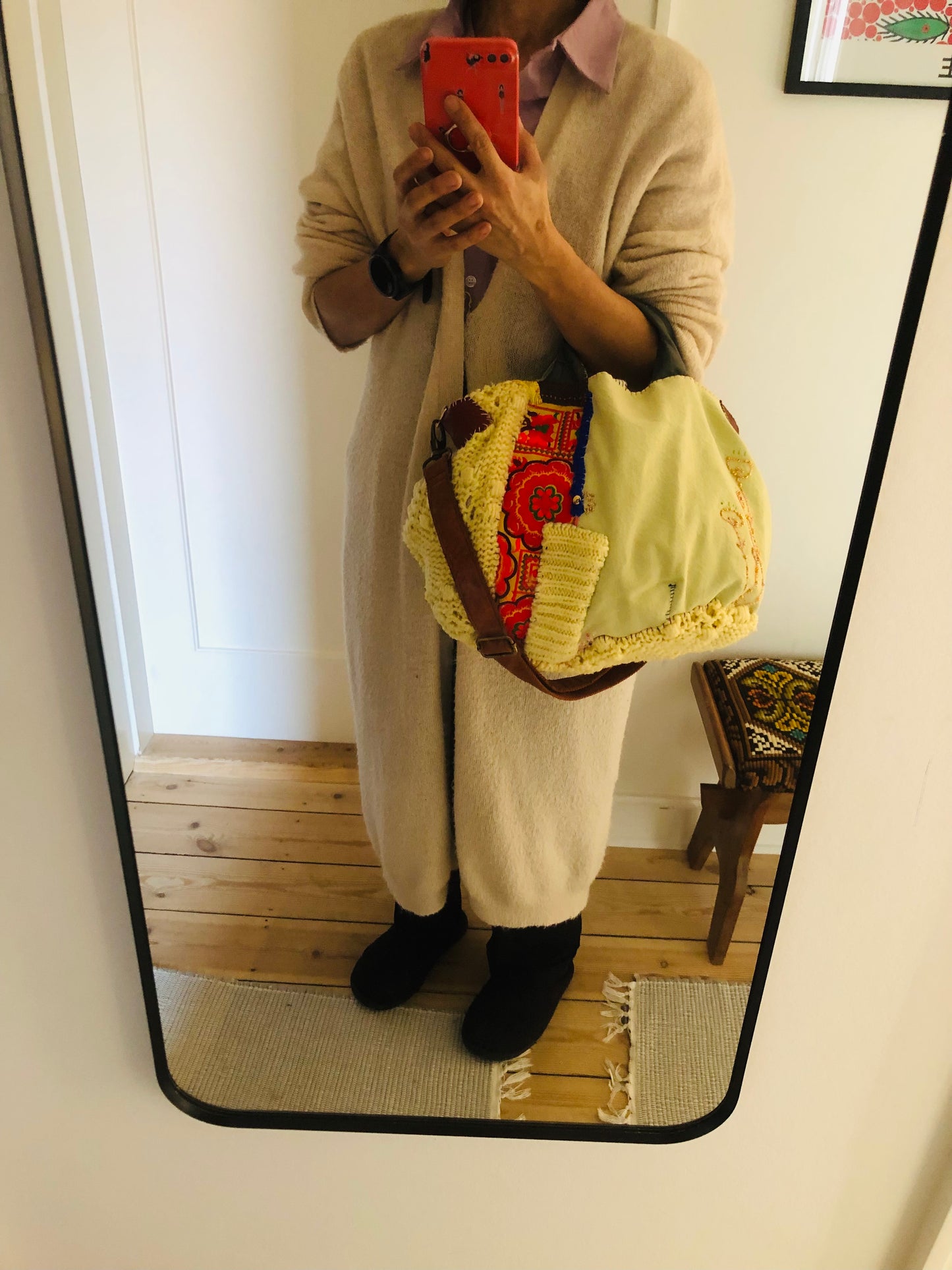 Bag 手縫いのバッグ　【抽選販売】　布製　トートバッグ　スローファッション　ハンドメイド　2400