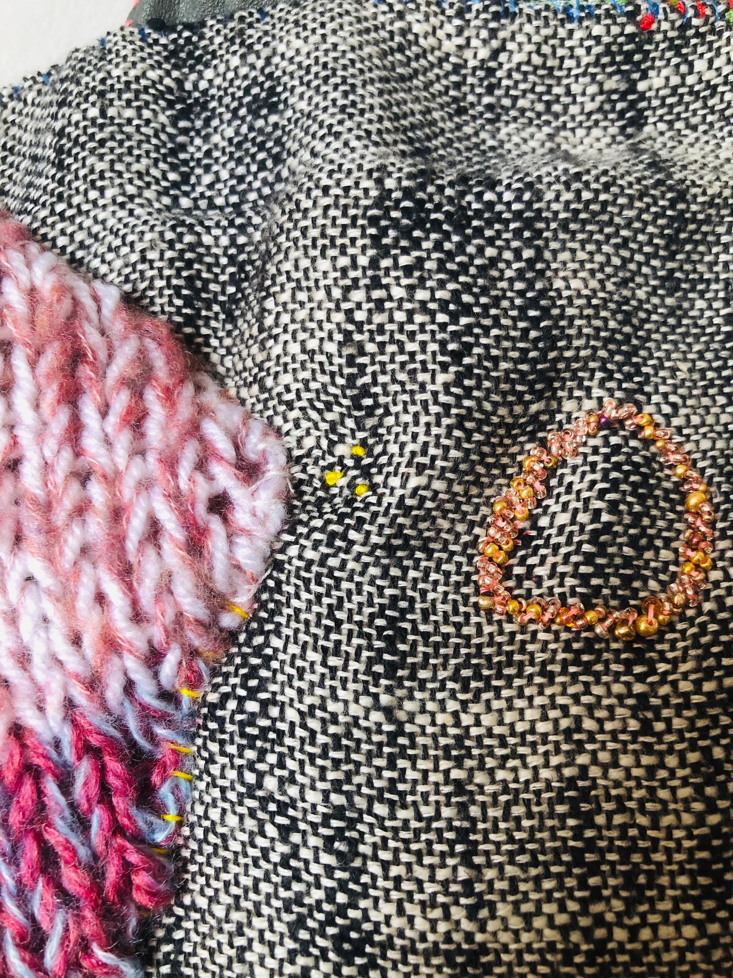 Bag 手縫いのバッグ　布製　トートバッグ　スローファッション　ワンハンドルバッグ　ハンドメイド　2398