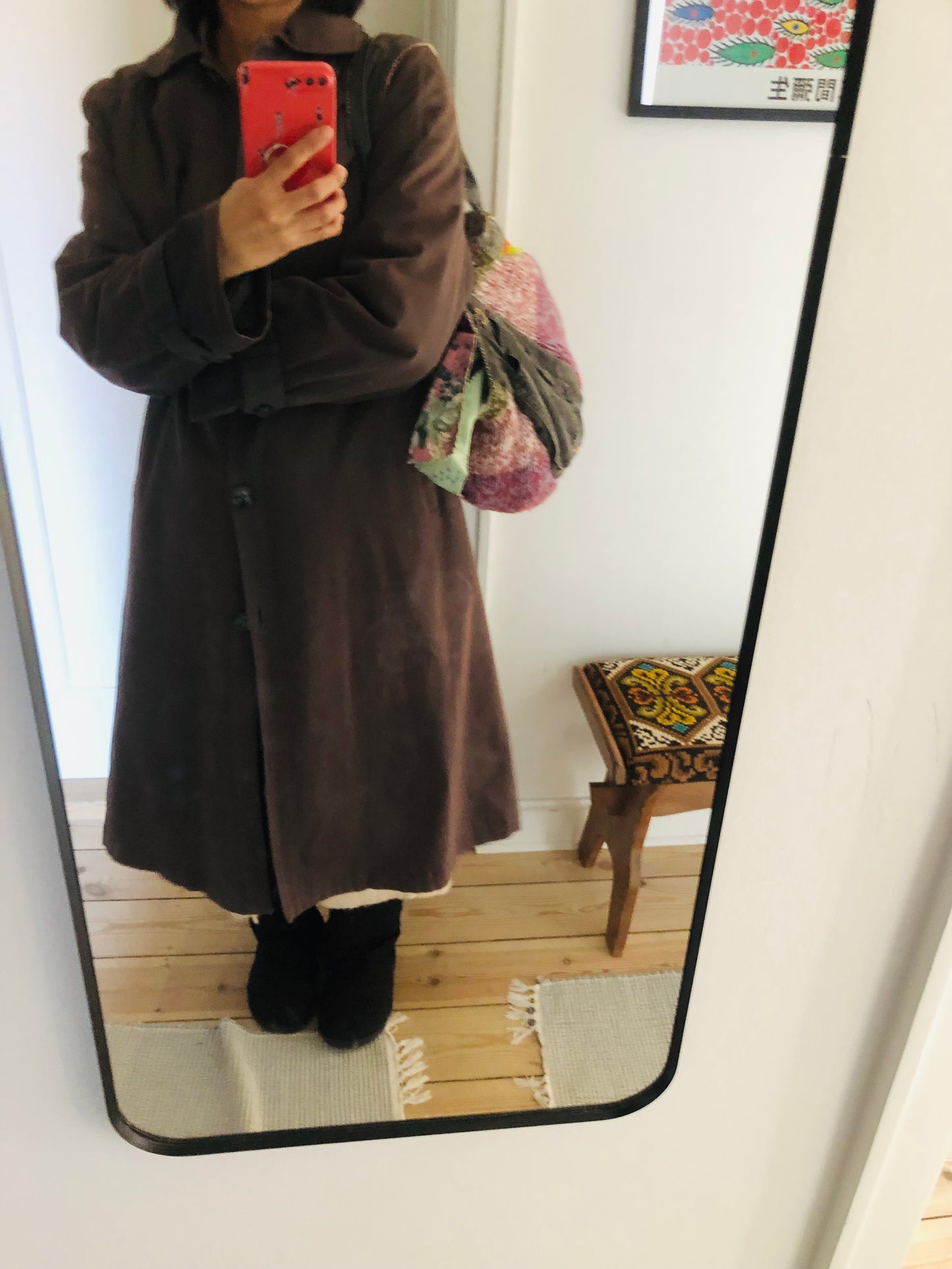 Bag 手縫いのバッグ　布製　トートバッグ　スローファッション　ワンハンドルバッグ　ハンドメイド　2398