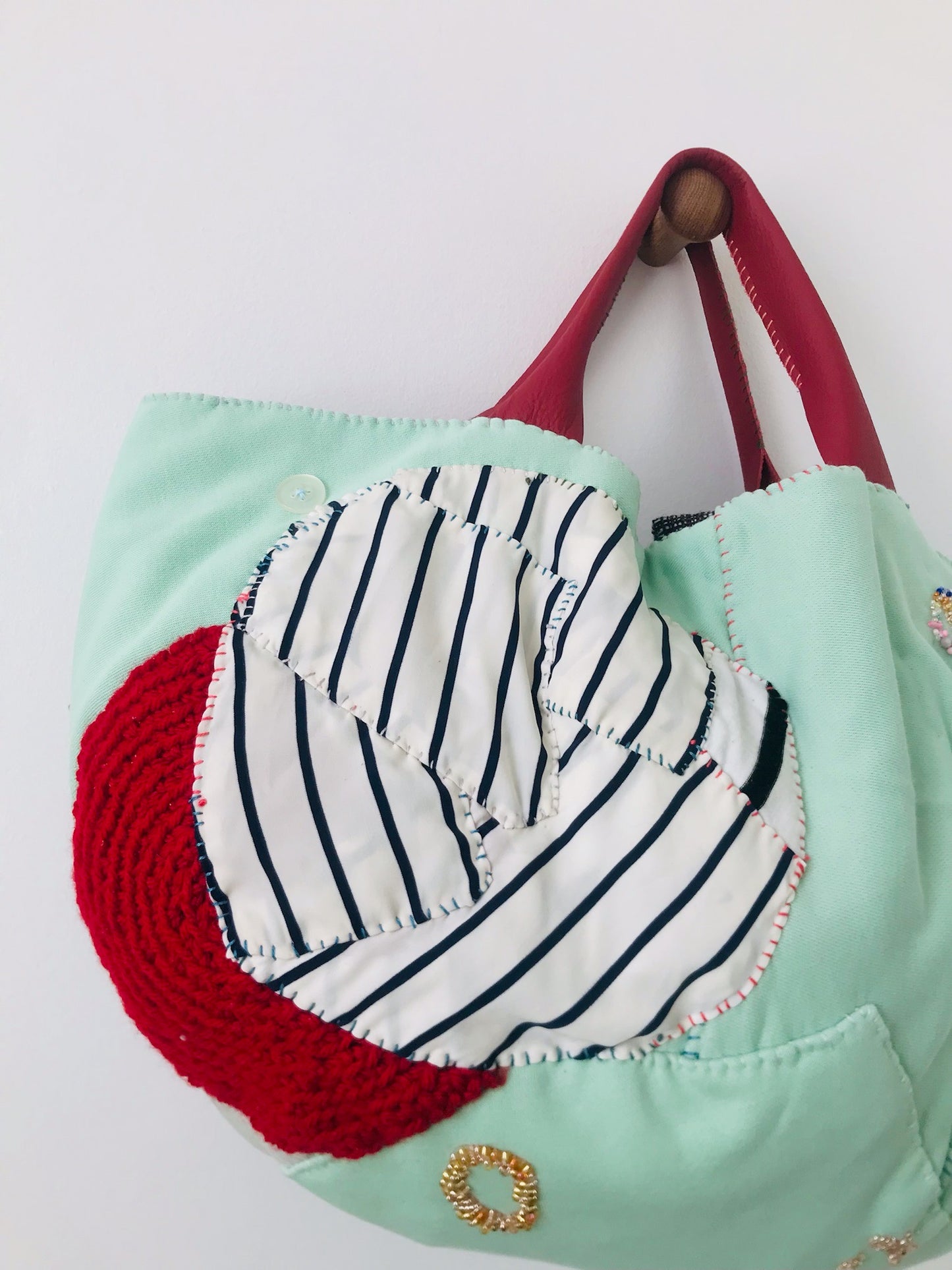 Bag Hand-sewn bag Fabric tote bag Slow fashion Handmade 2069