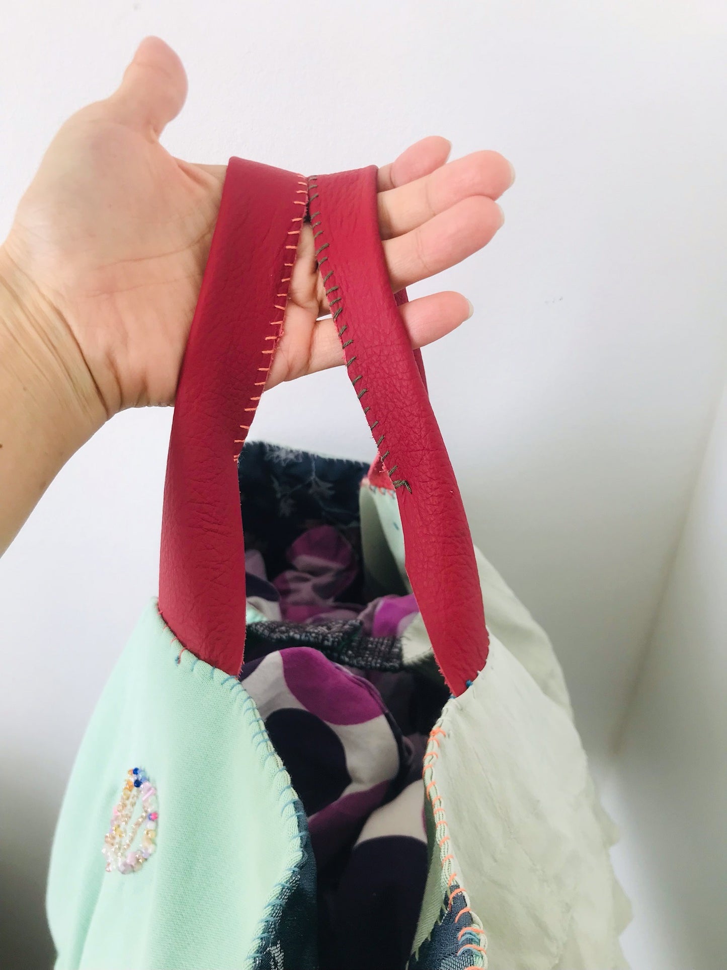 Bag Hand-sewn bag Fabric tote bag Slow fashion Handmade 2069