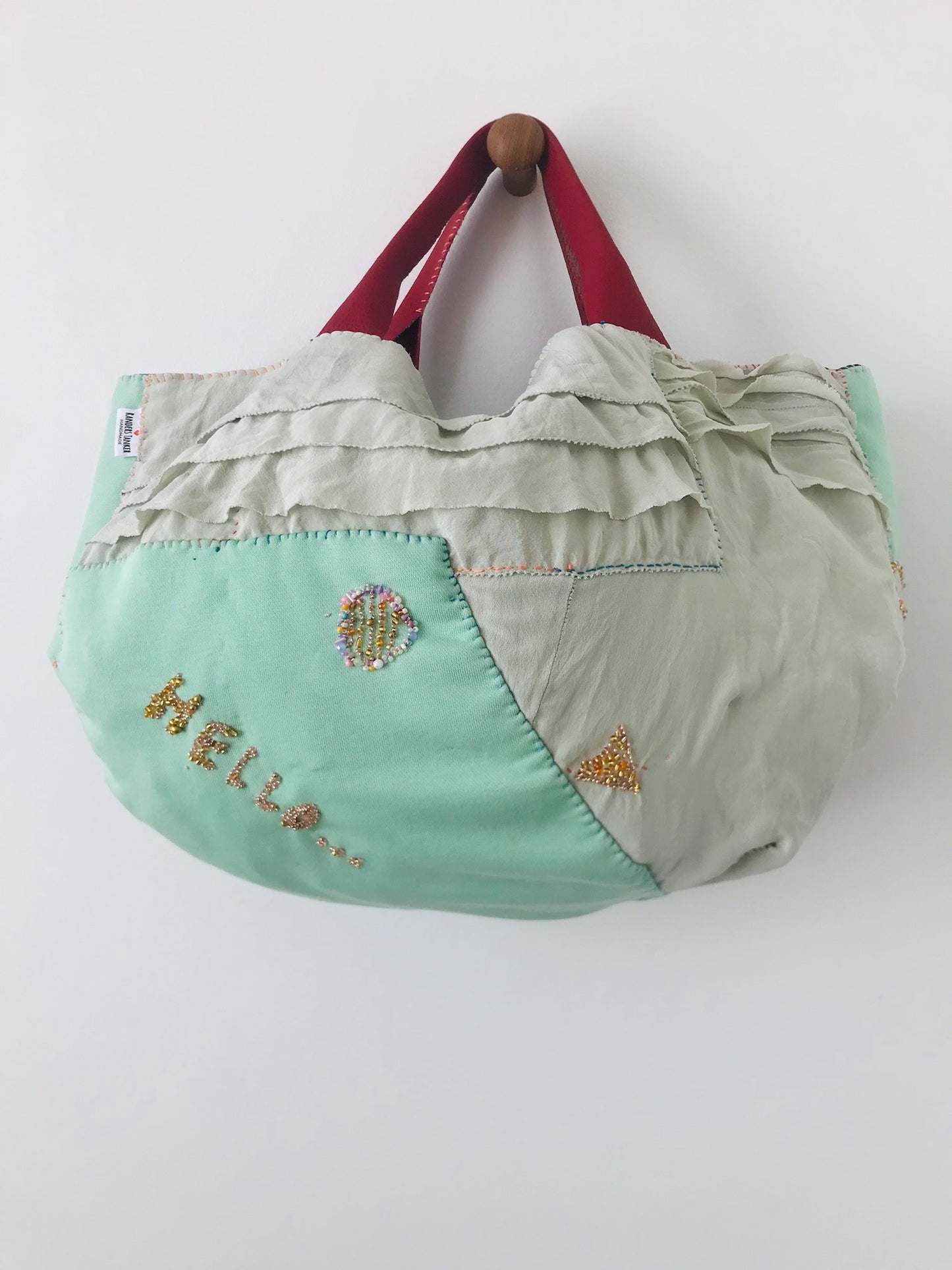 Bag Hand-sewn bag Fabric tote bag Slow fashion Handmade 2069