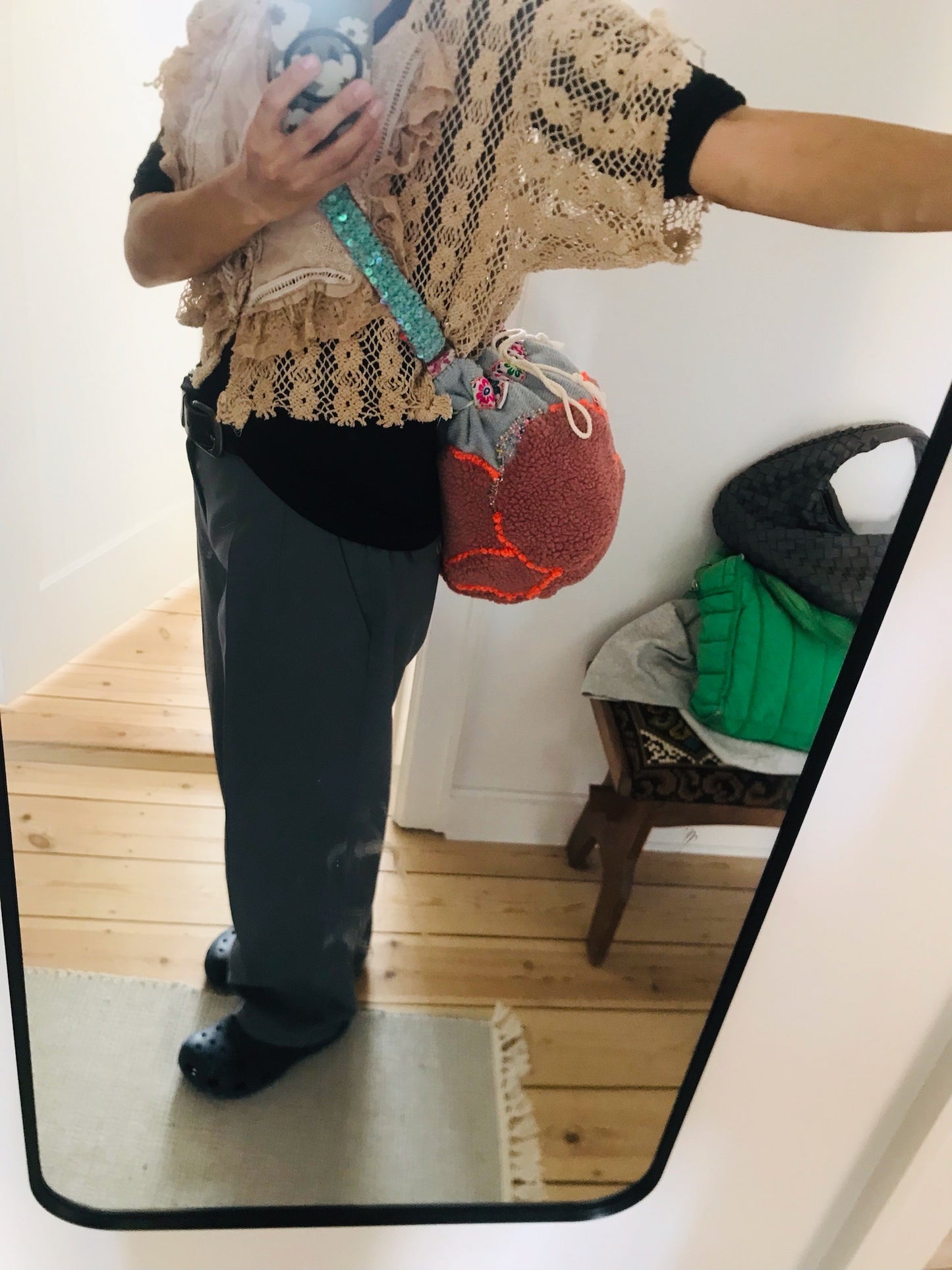 【Reserved items ご予約品】tanpopo様　ご注文品　Bag 手縫いのバッグ　布製　スローファッション　ハンドメイド　2070