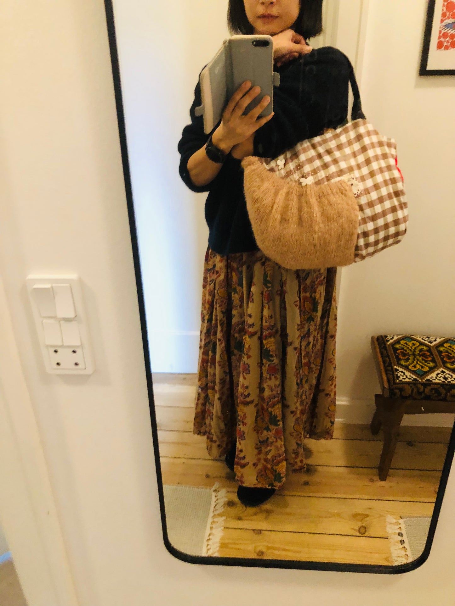 Bag 手縫いのバッグ　【抽選販売】　布製　トートバッグ　スローファッション　ワンハンドルバッグ　ハンドメイド　2403