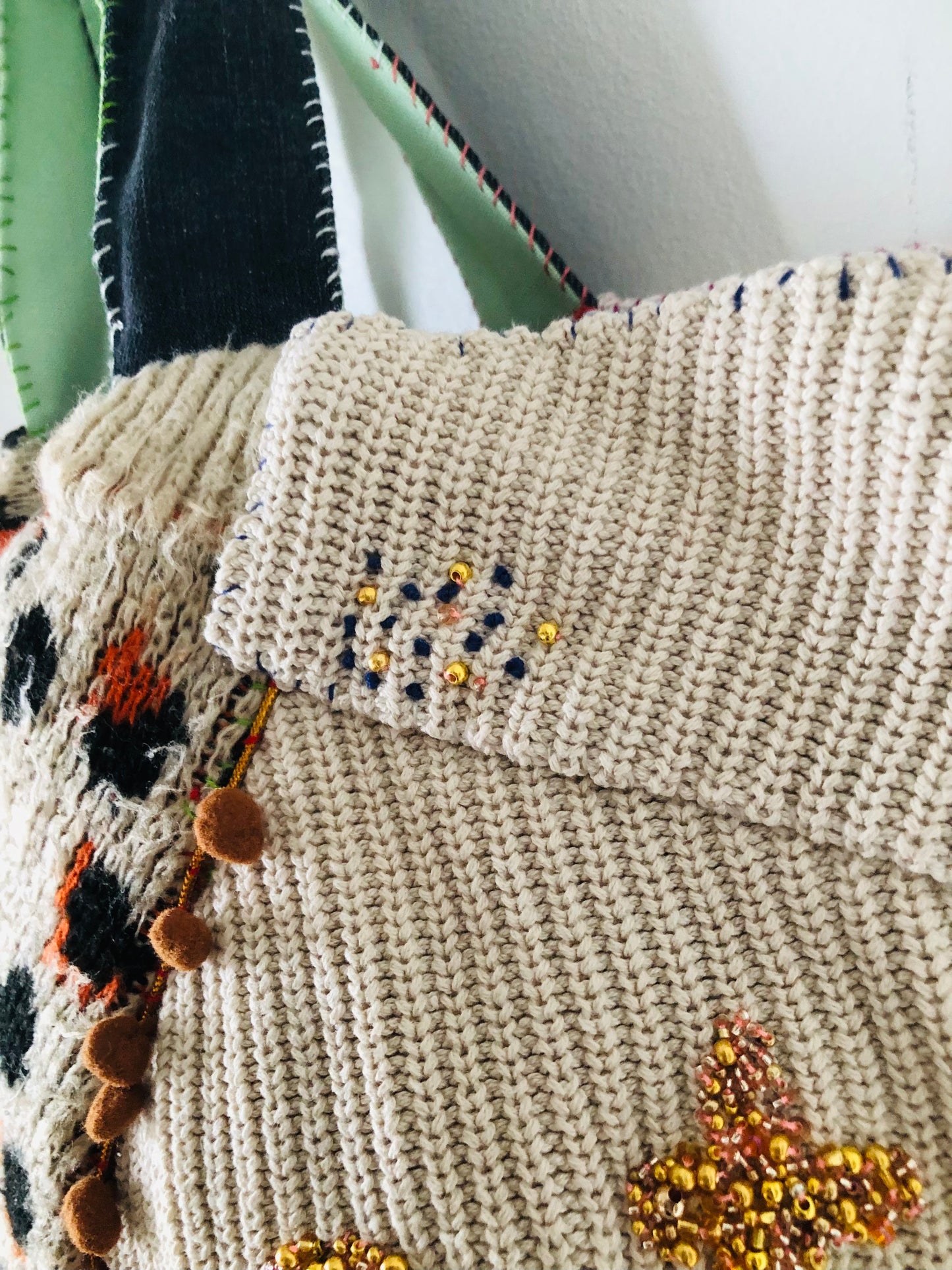 Bag 手縫いのバッグ　【抽選販売】　布製　トートバッグ　スローファッション　ワンハンドルバッグ　ハンドメイド　2399