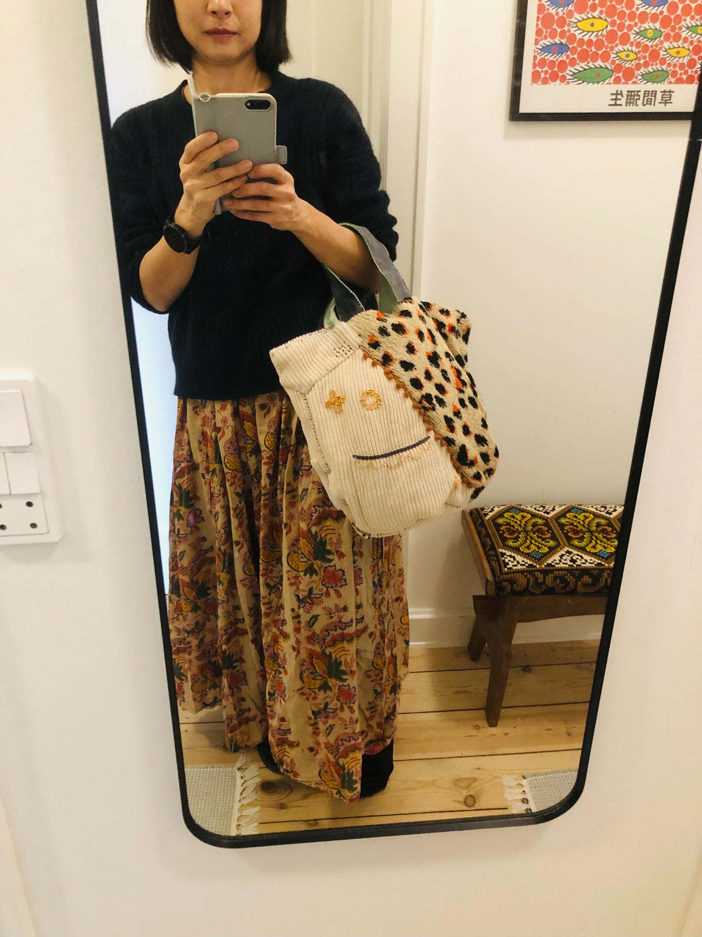 Bag 手縫いのバッグ　【抽選販売】　布製　トートバッグ　スローファッション　ワンハンドルバッグ　ハンドメイド　2399