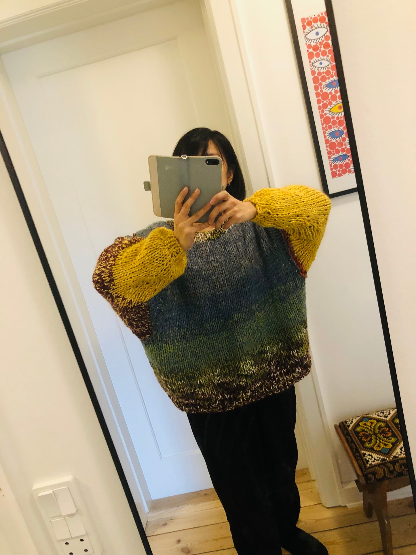 セーター　【抽選販売】　手編み  スローファッション　ファンシーヤーン　oneofakind  　2404