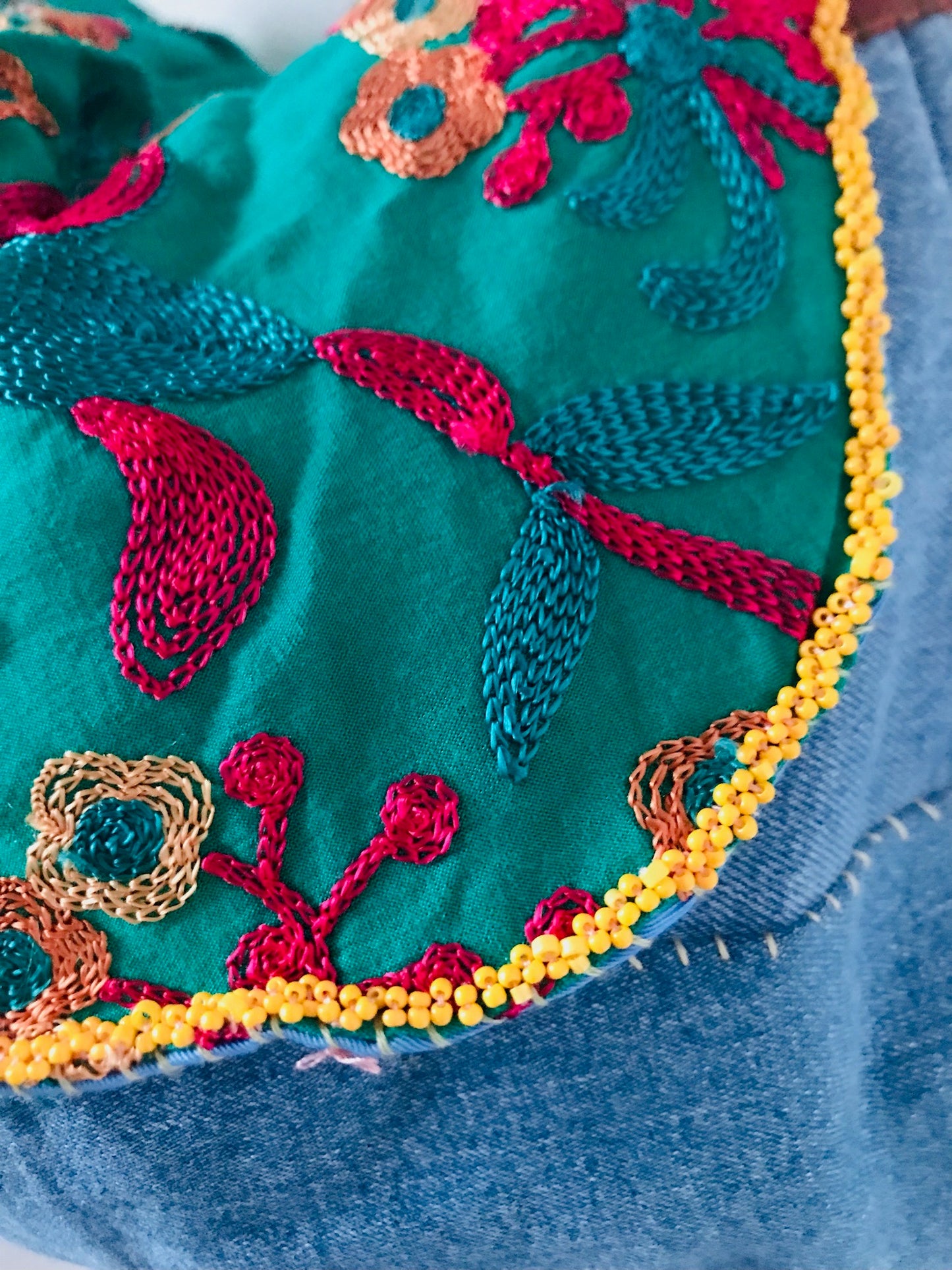 Bag   手縫いのバッグ　布製　スローファッション　ポシェット  ハンドメイド　2111