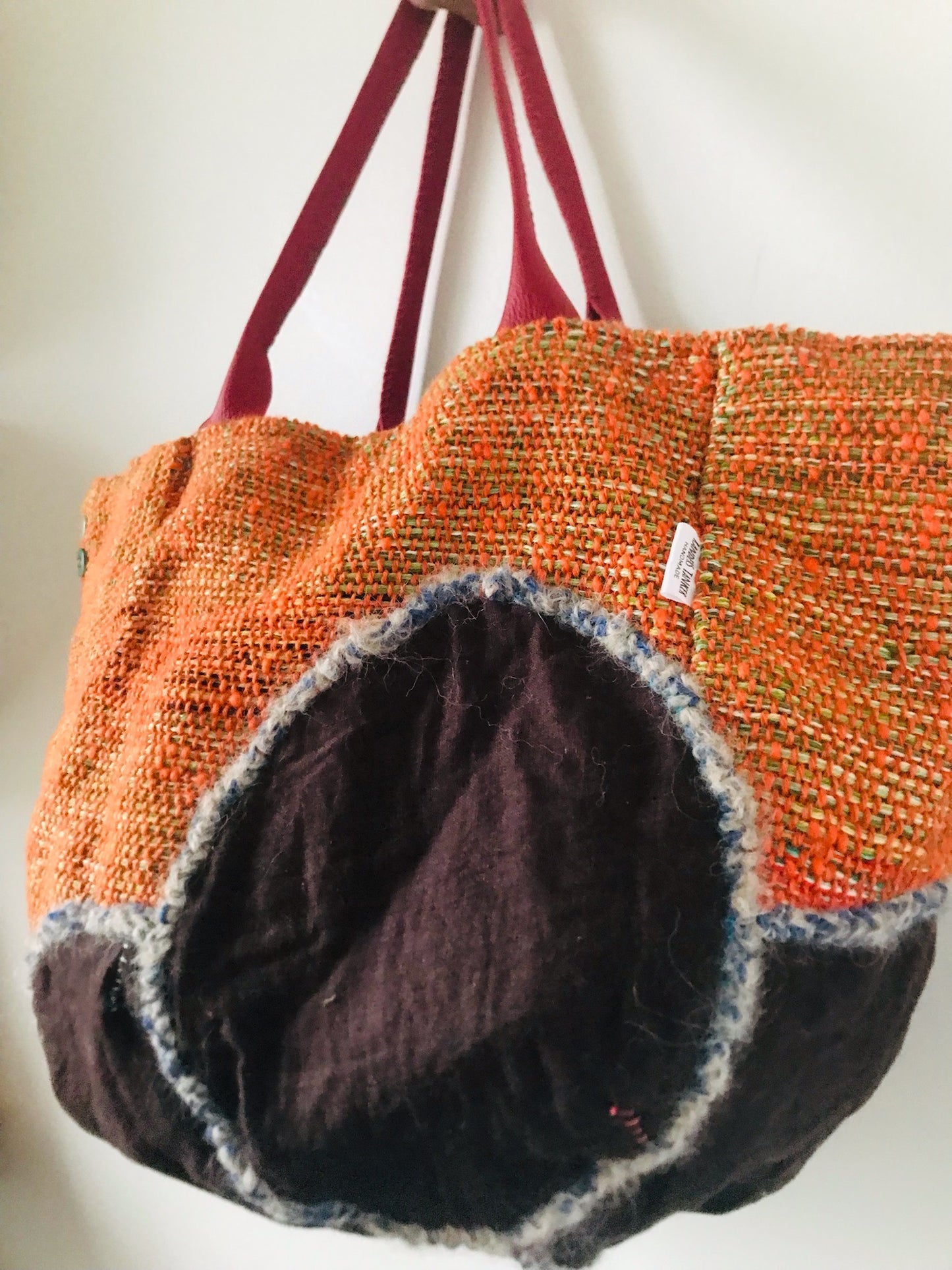 Bag   手縫いのバッグ　布製　トートバッグ　スローファッション　ハンドメイド　2124