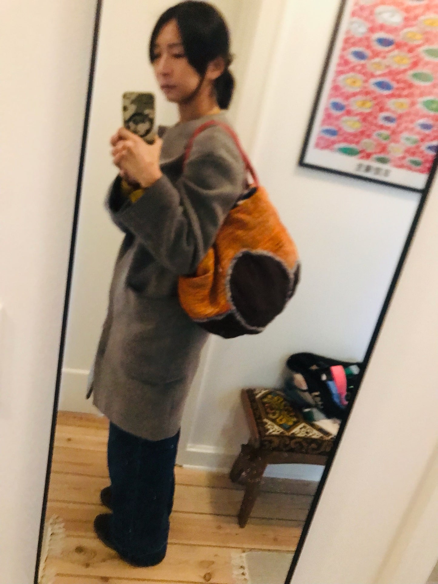 Bag   手縫いのバッグ　布製　トートバッグ　スローファッション　ハンドメイド　2124