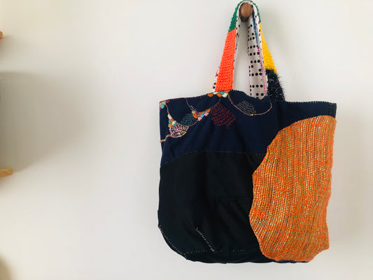 Bag Hand-sewn bag Fabric tote bag Slow fashion Handmade 2134