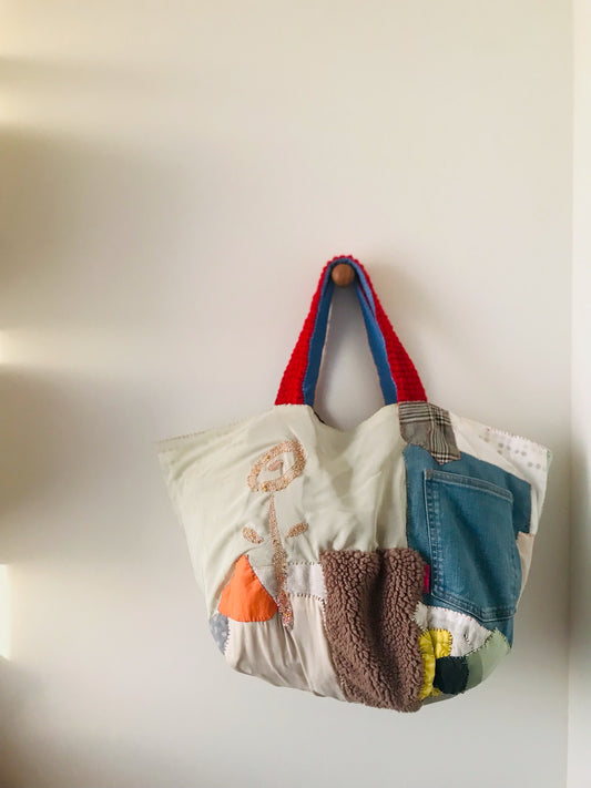 Bag Hand-sewn bag Fabric tote bag Slow fashion Handmade 2126