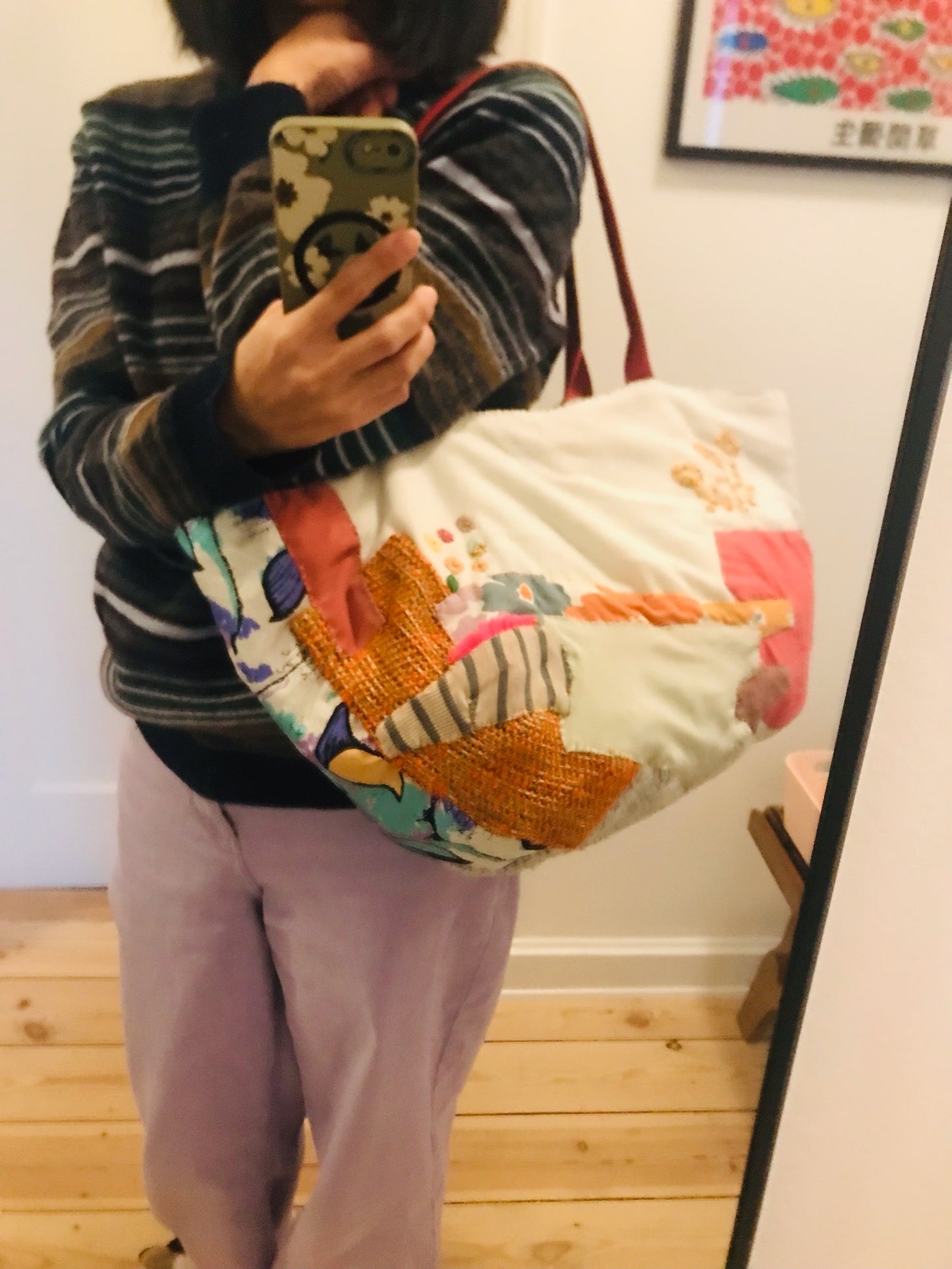 Bag Hand-sewn bag Fabric tote bag Slow fashion Handmade 2131