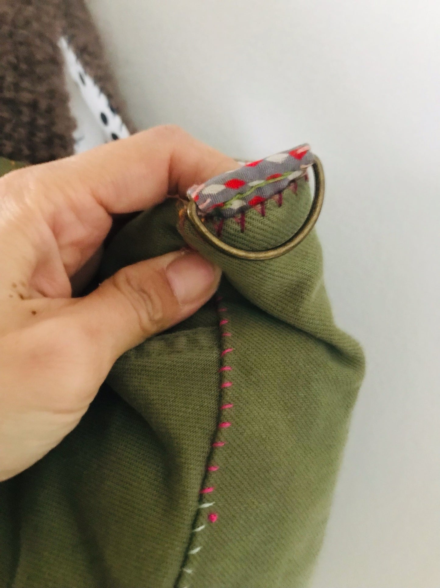 Bag 手縫いのバッグ　布製　トートバッグ　スローファッション　ハンドメイド　2137