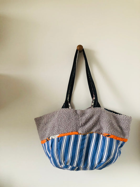 Bag Hand-sewn bag Fabric tote bag Slow fashion Handmade 2165