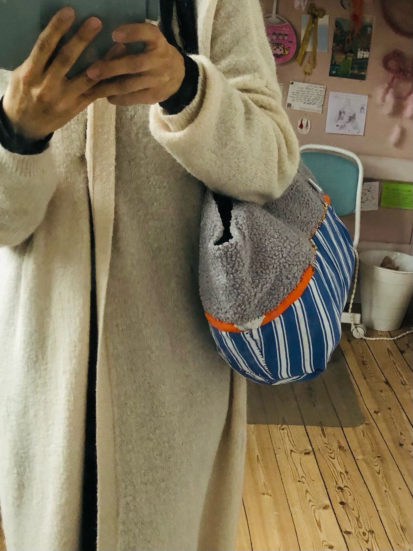 Bag Hand-sewn bag Fabric tote bag Slow fashion Handmade 2165