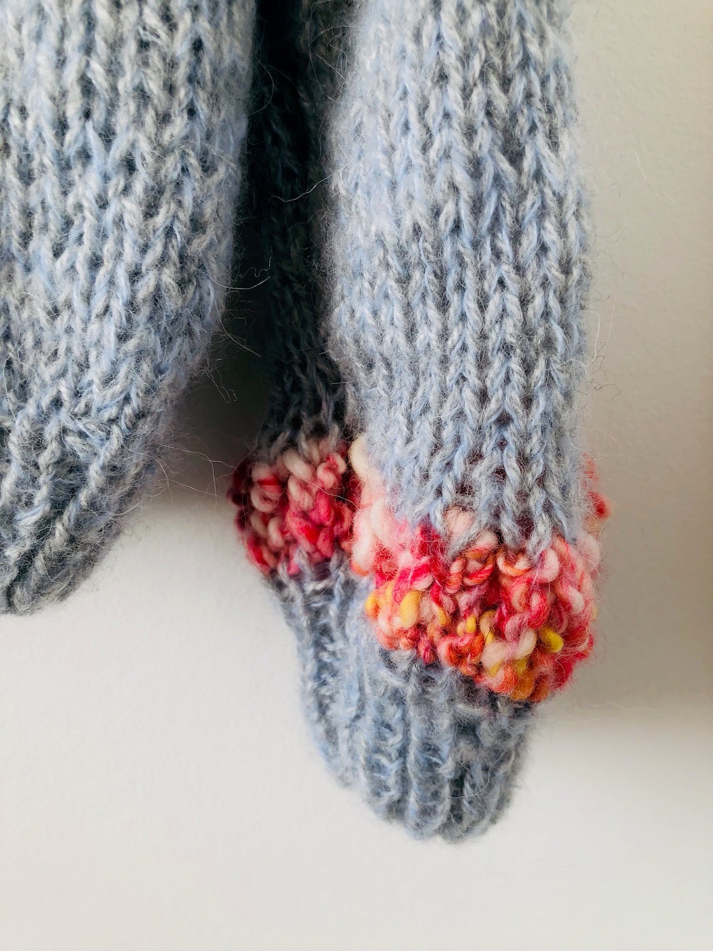 Sweater Hand Knitted Slow Fashion Fancy Yarn Oneofakind Short Mohair 2168