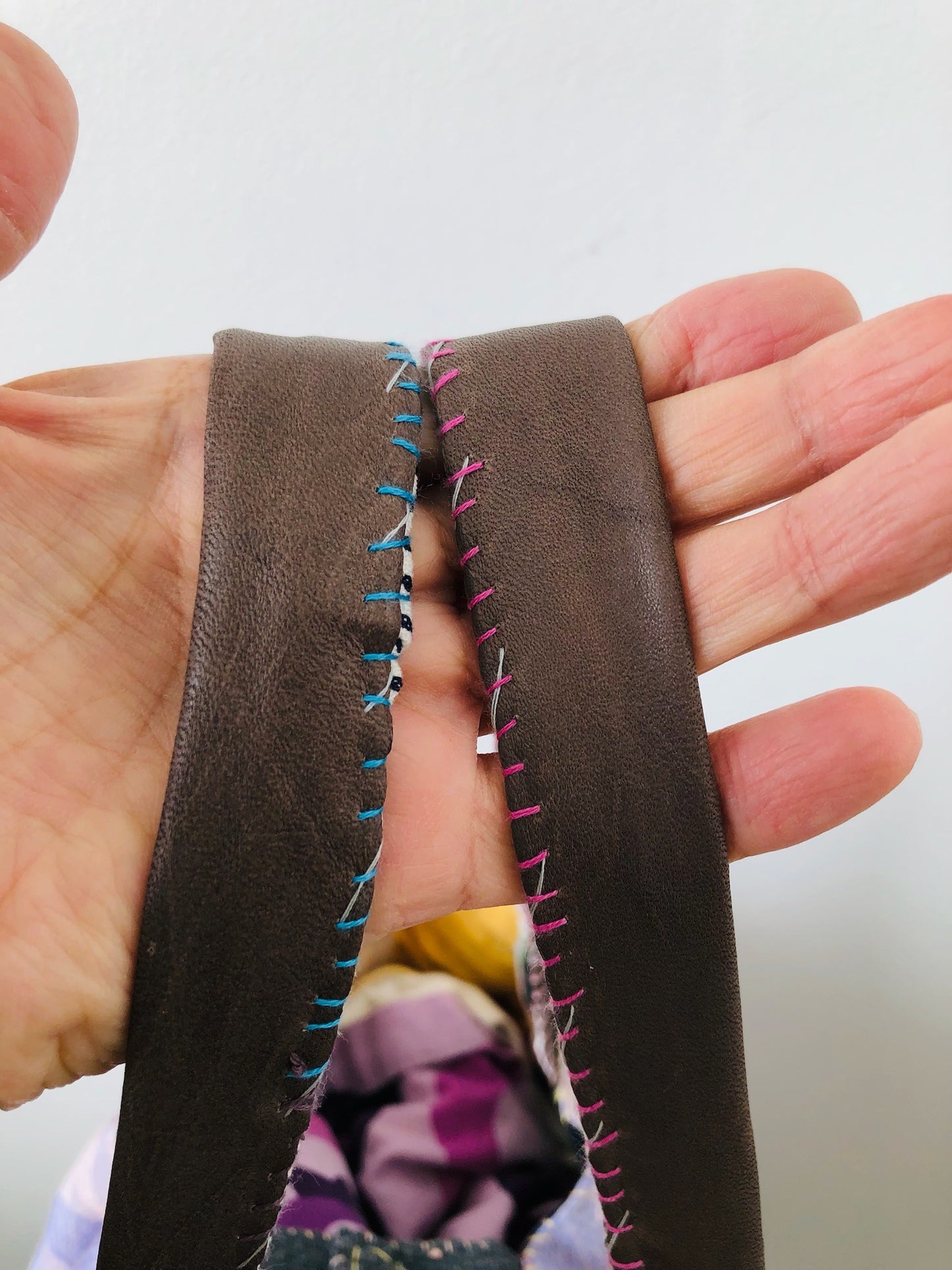 Bag 手縫いのバッグ　布製　トートバッグ　スローファッション　ハンドメイド　2166