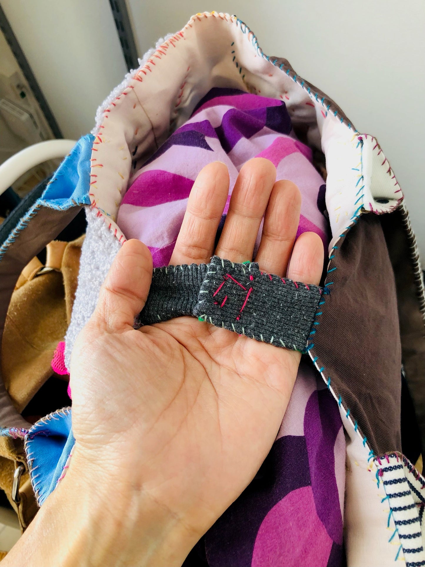 Bag 手縫いのバッグ　布製　トートバッグ　スローファッション　ハンドメイド　2167