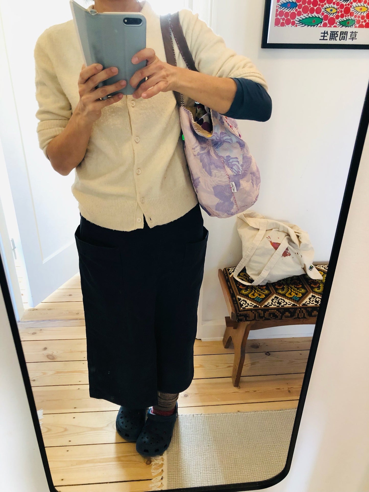 Bag 手縫いのバッグ　布製　トートバッグ　スローファッション　ハンドメイド　2166