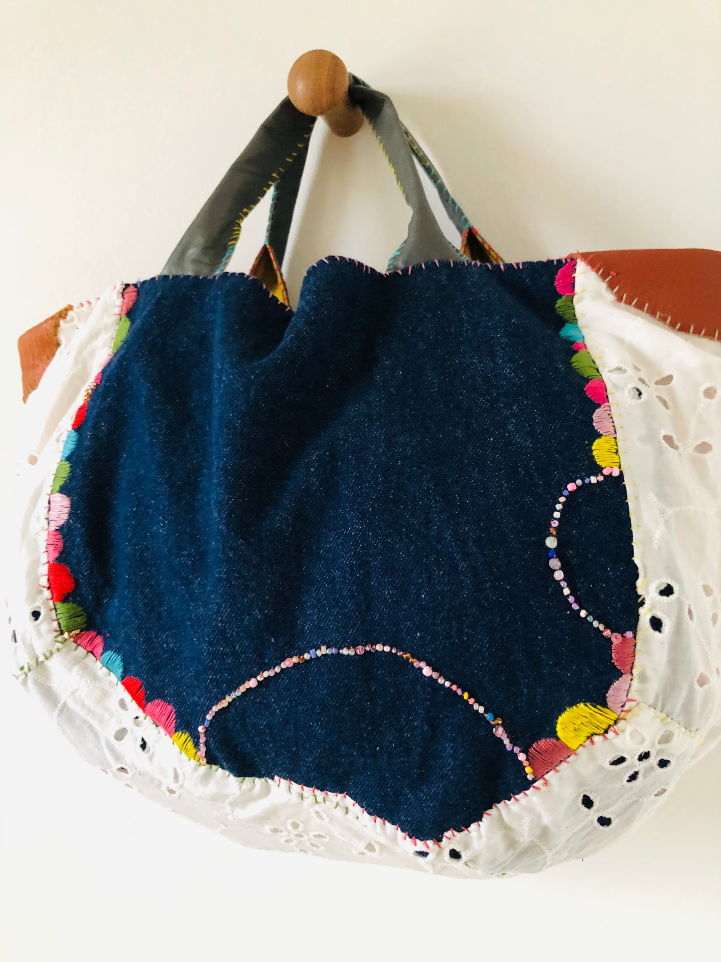 Bag Hand-sewn bag Fabric tote bag Slow fashion Handmade 2169