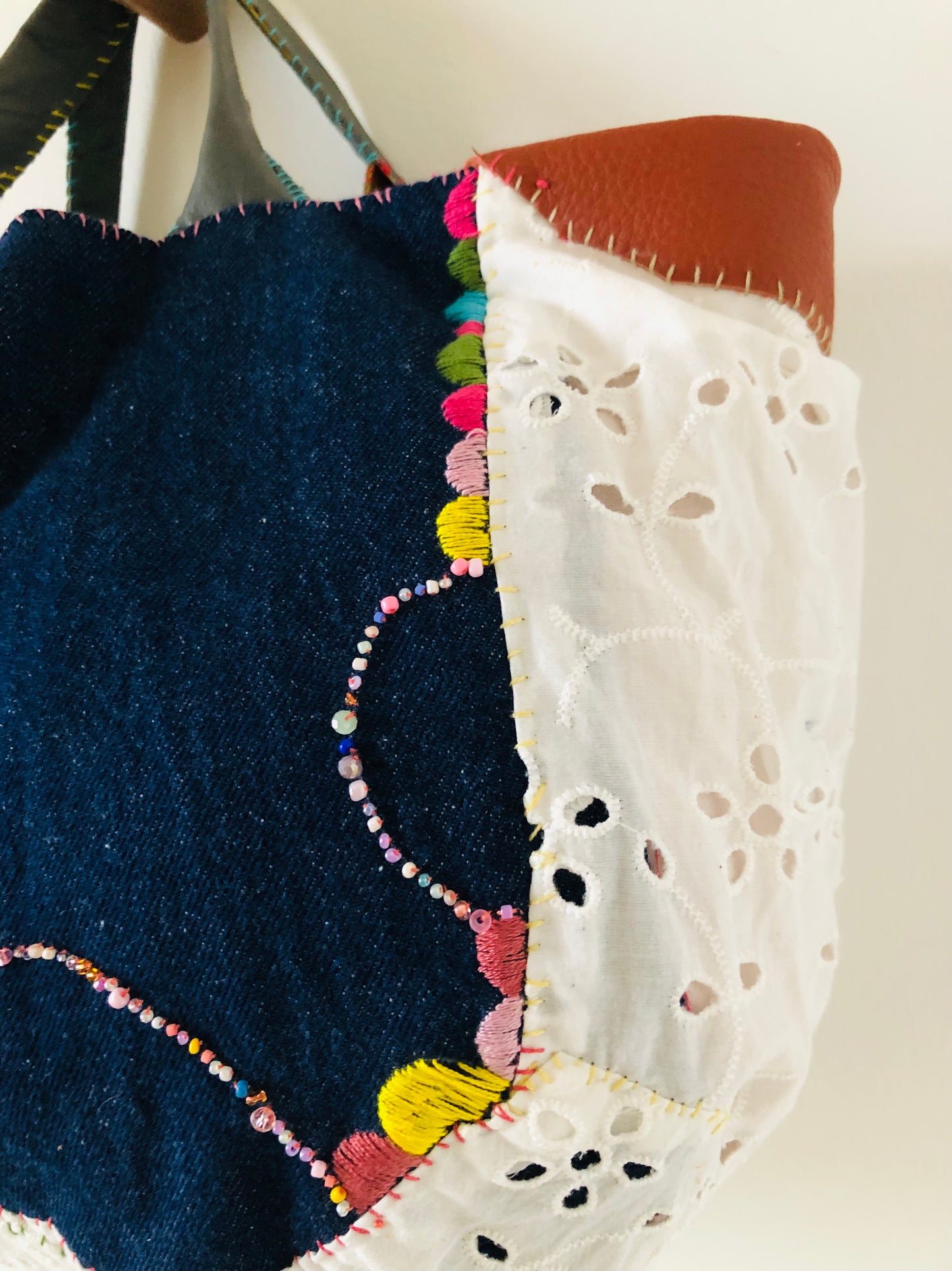 Bag Hand-sewn bag Fabric tote bag Slow fashion Handmade 2169