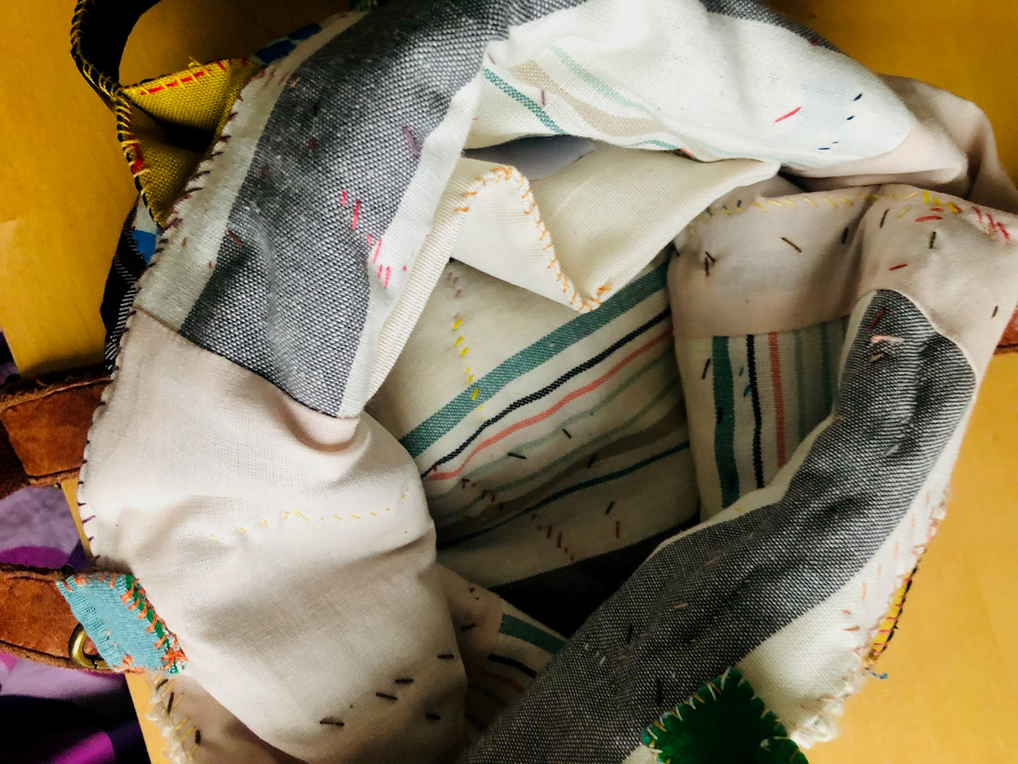 Håndsyet stoftaske Slow Fashion Håndlavet 2174