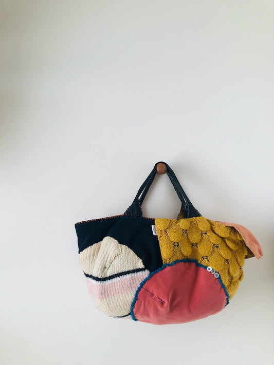 Bag Hand-sewn bag Fabric tote bag Slow fashion Handmade 2177