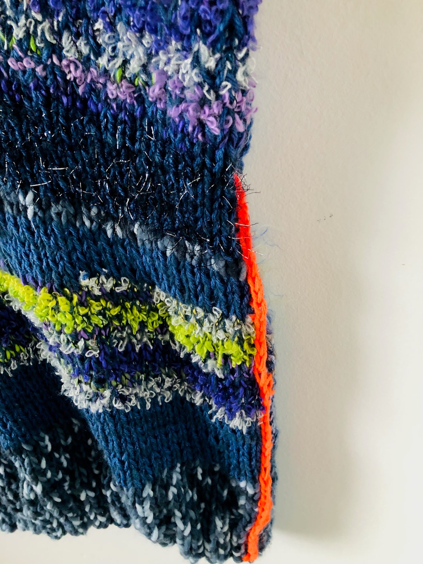 Sweater Hand Knitted Slow Fashion Fancy Yarn Oneofakind Short Mohair 2188