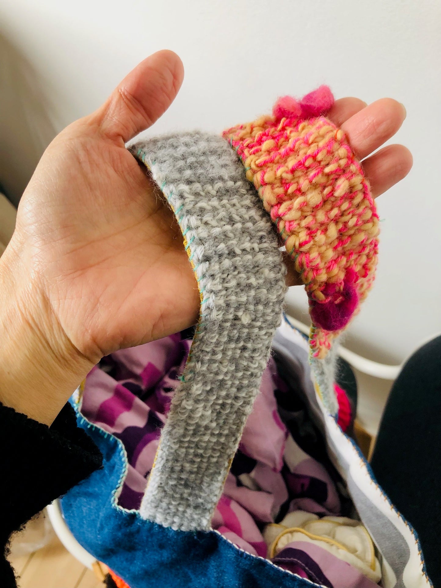 Bag 手縫いのバッグ　布製　トートバッグ　スローファッション　ハンドメイド　2182