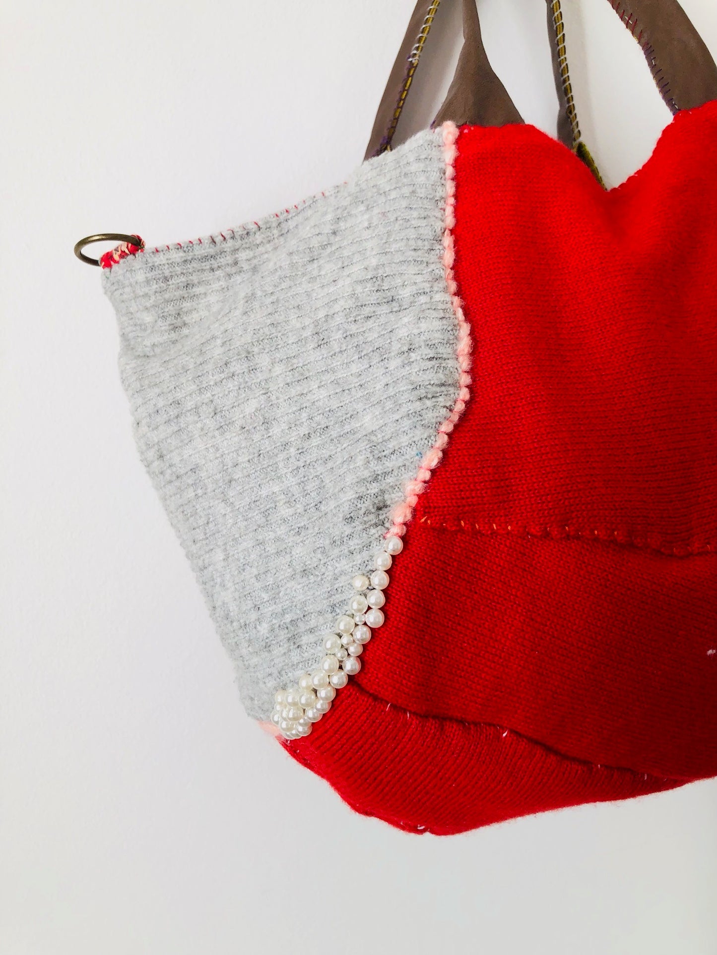 Bag 手縫いのバッグ　布製　トートバッグ　スローファッション　ハンドメイド　2189