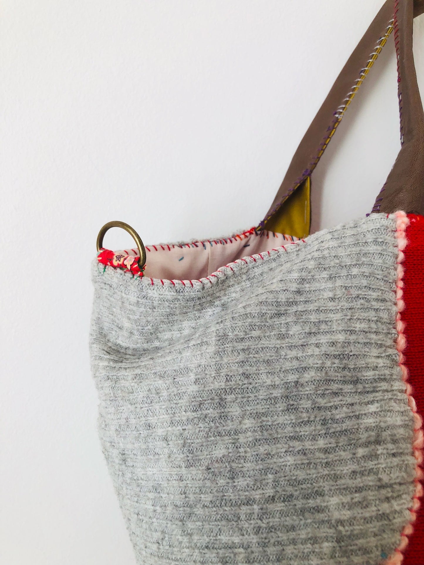 Bag 手縫いのバッグ　布製　トートバッグ　スローファッション　ハンドメイド　2189