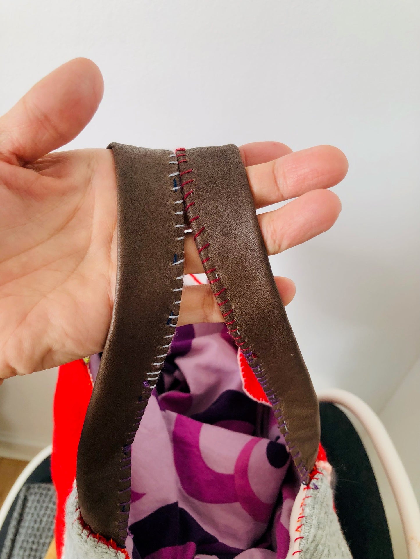 Bag 手縫いのバッグ　布製　トートバッグ　スローファッション　ハンドメイド　2189