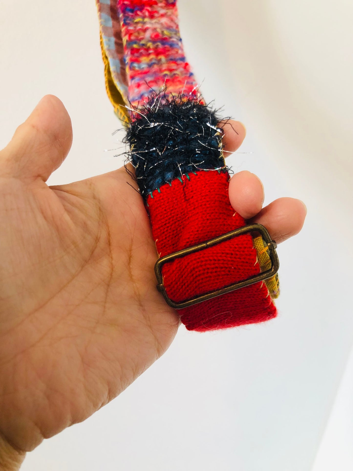 strap  手編みのストラップ　　ウール　布製　毛糸　肩掛けストラップ　スローファッション　ハンドメイド　2201