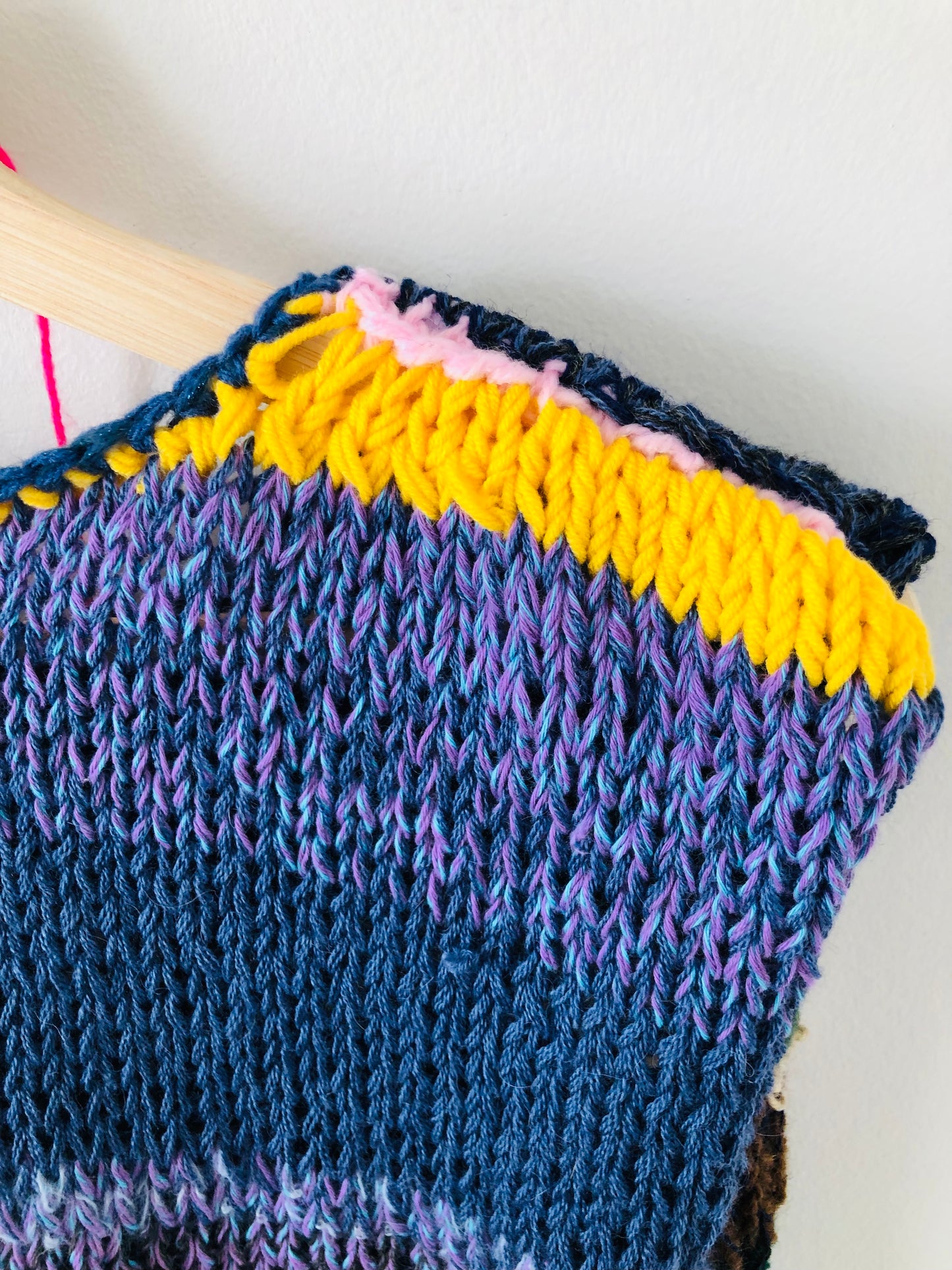 Sweater Hand Knitted Slow Fashion Fancy Yarn Oneofakind Short Mohair 2203