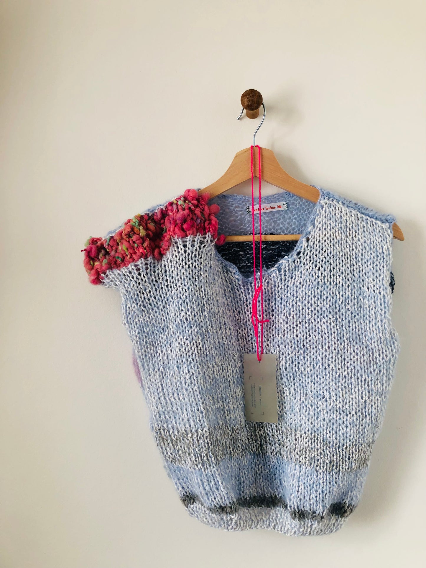 セーター　手編み　スローファッション　ファンシーヤーン　oneofakind  ショート丈　モヘア　2204