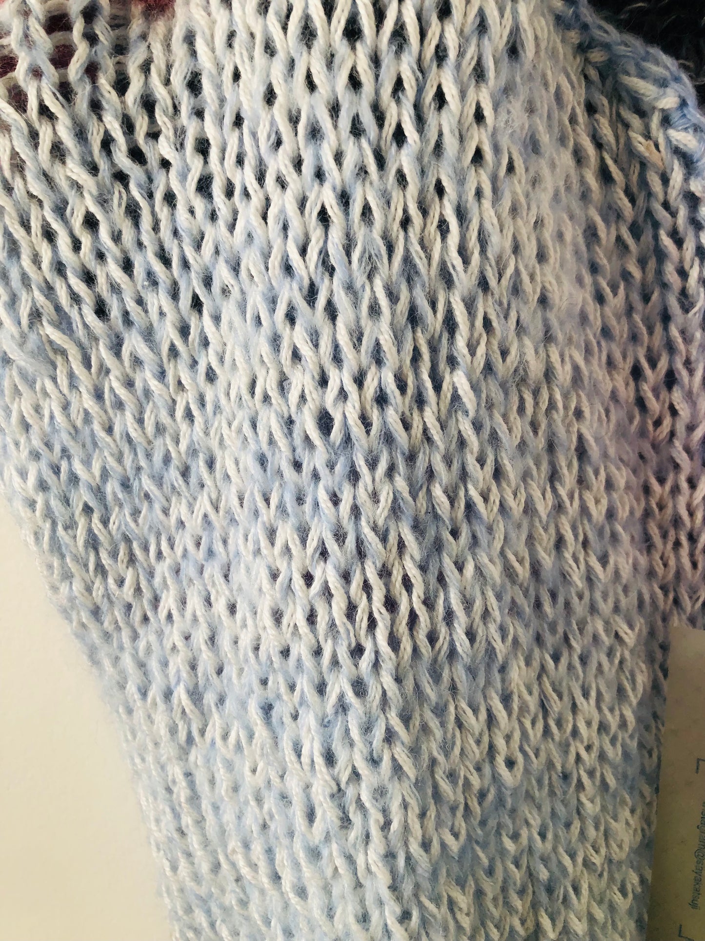 セーター　手編み　スローファッション　ファンシーヤーン　oneofakind  ショート丈　モヘア　2204