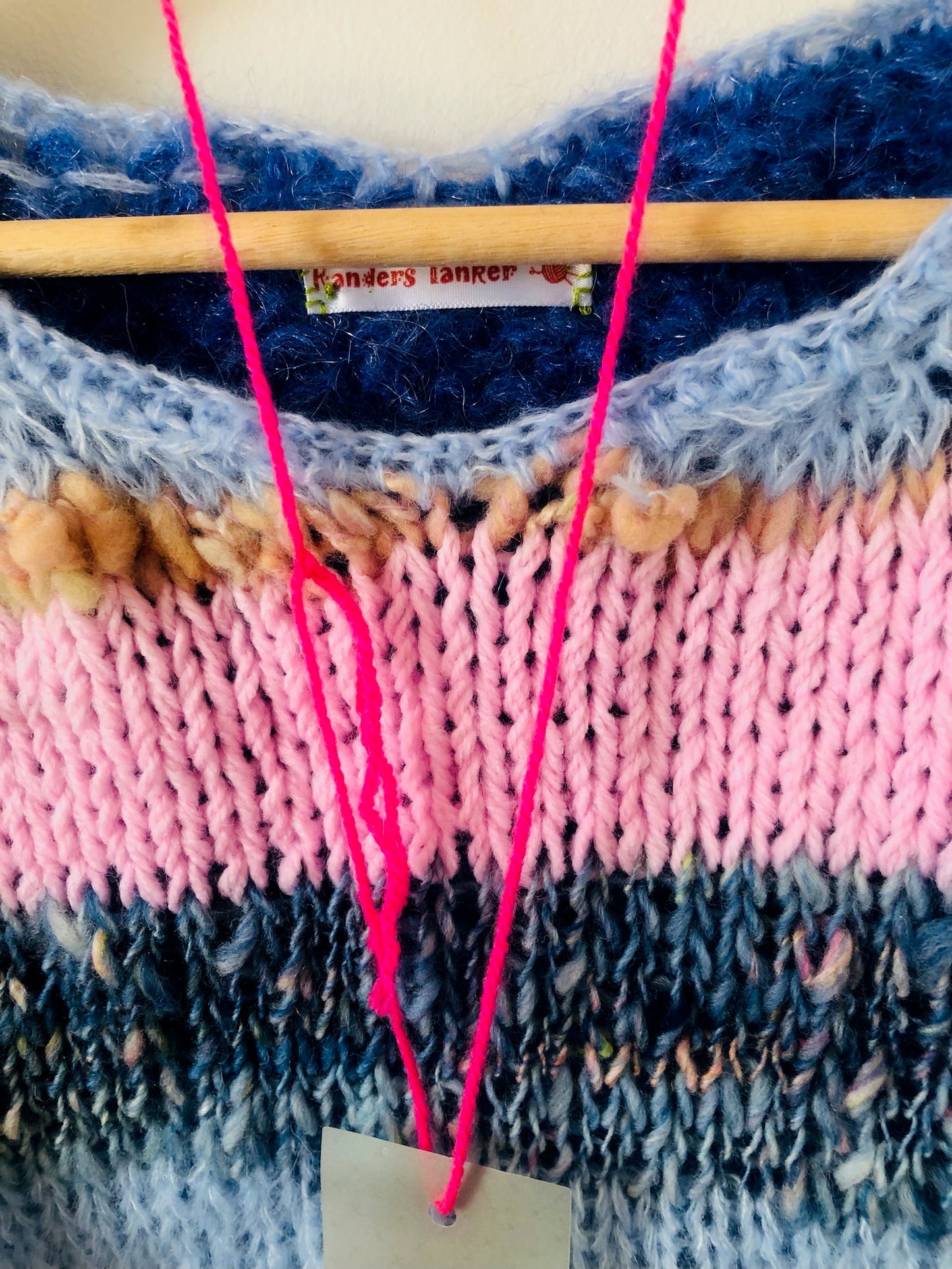 Sweater Hand Knitted Slow Fashion Fancy Yarn Oneofakind Short Mohair 2209