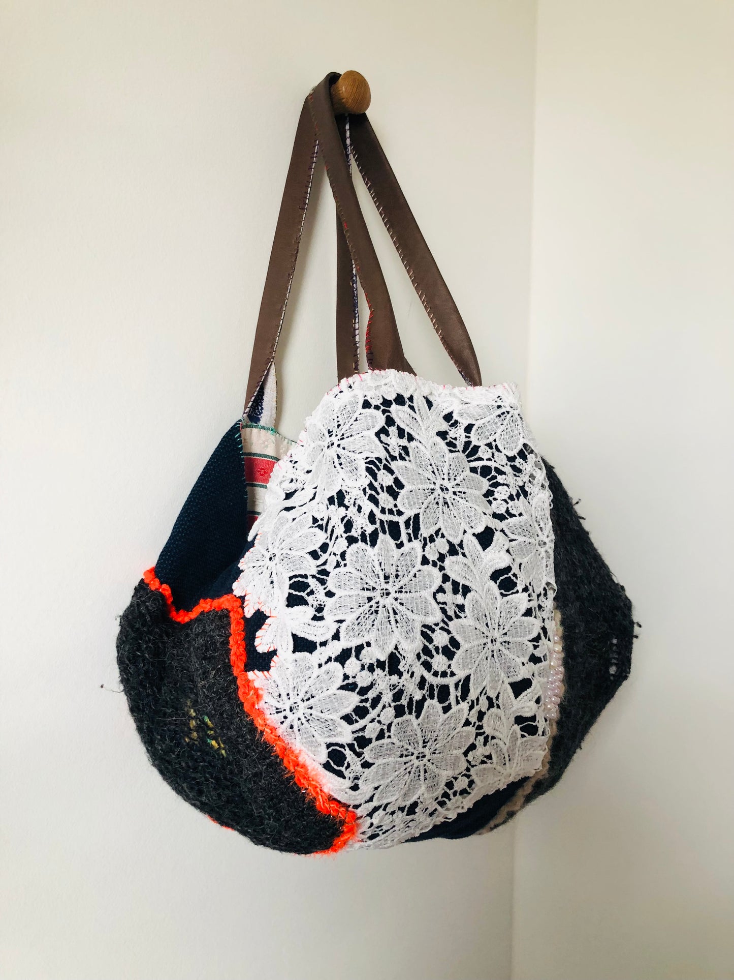 Bag Hand-sewn bag Fabric tote bag Slow fashion Handmade 2217