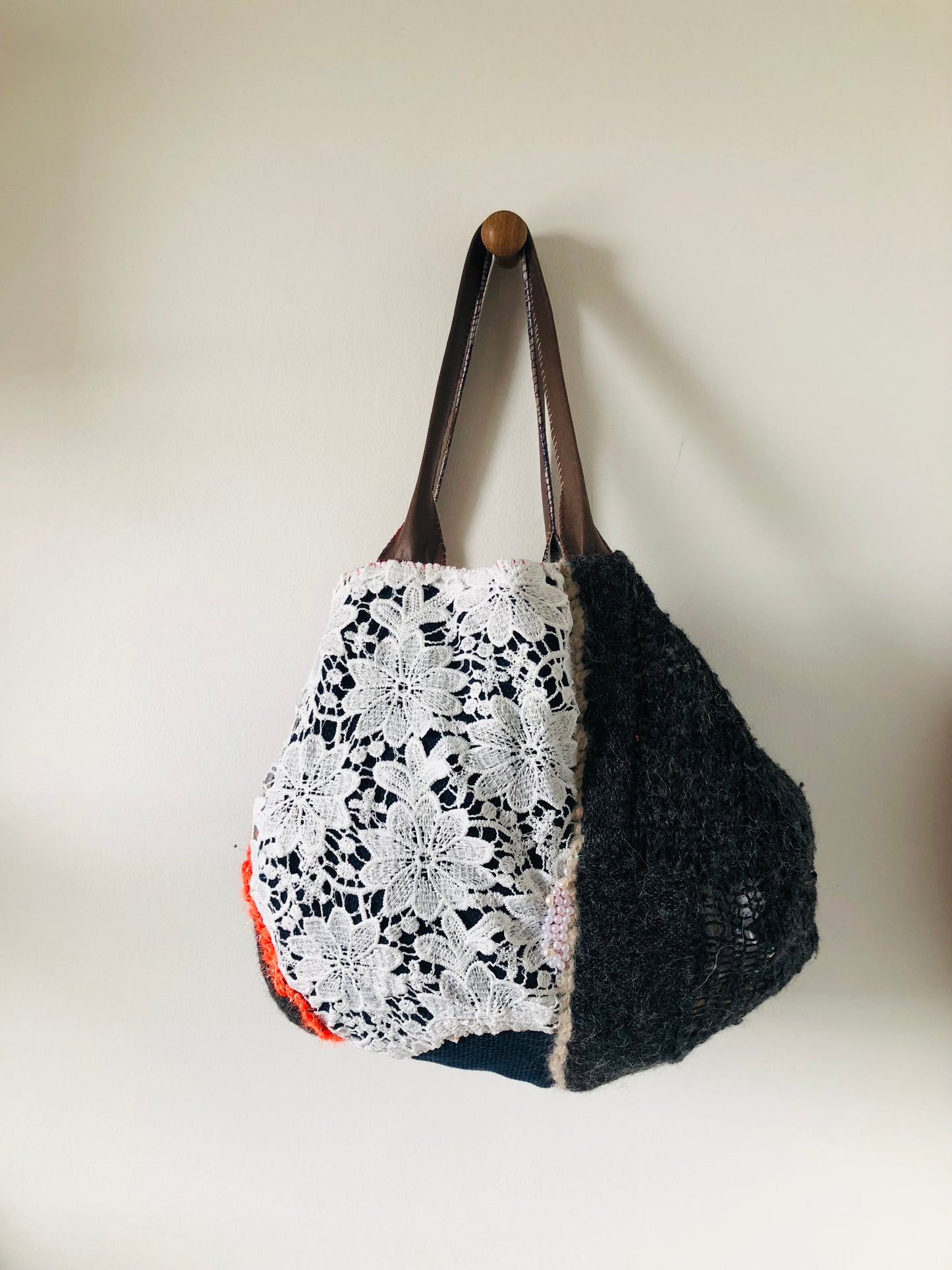 Bag Hand-sewn bag Fabric tote bag Slow fashion Handmade 2217