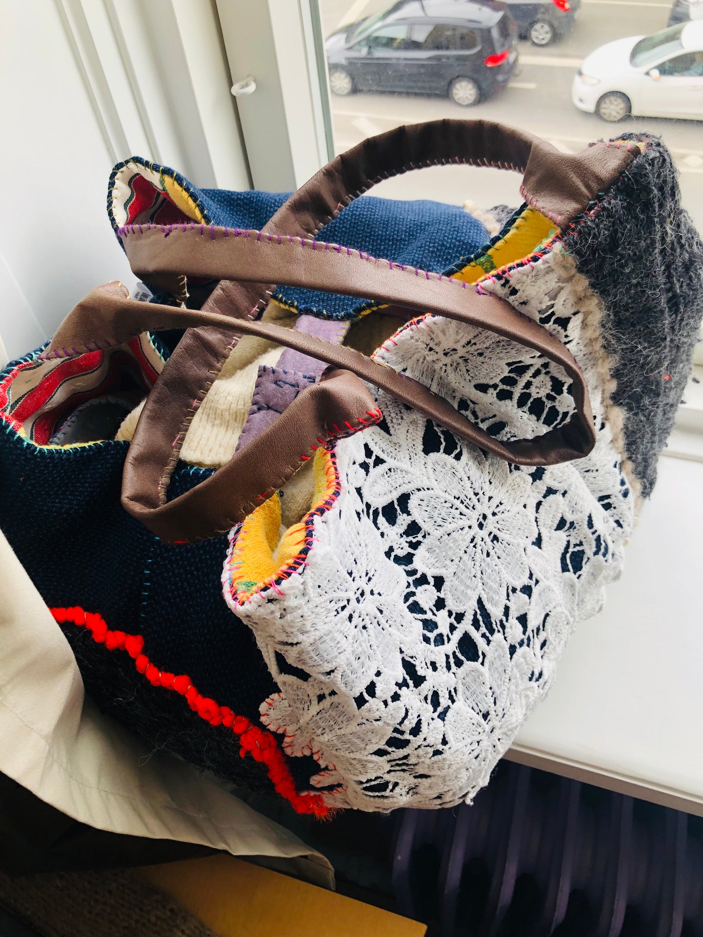 Bag Hand-sewn bag Fabric tote bag Slow fashion Handmade 2217